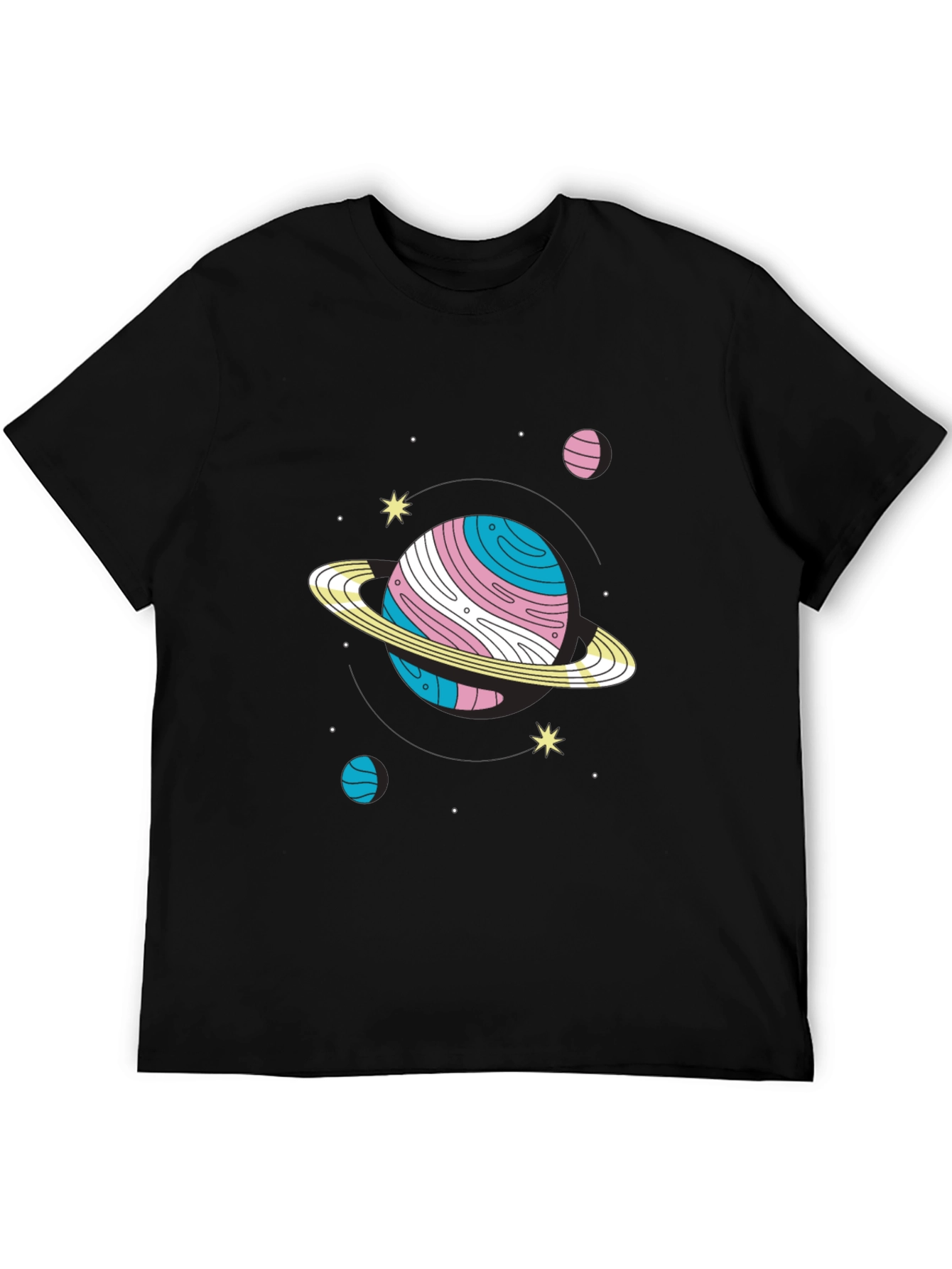 Black Trans Pride Planet Graphic T-Shirt view 5