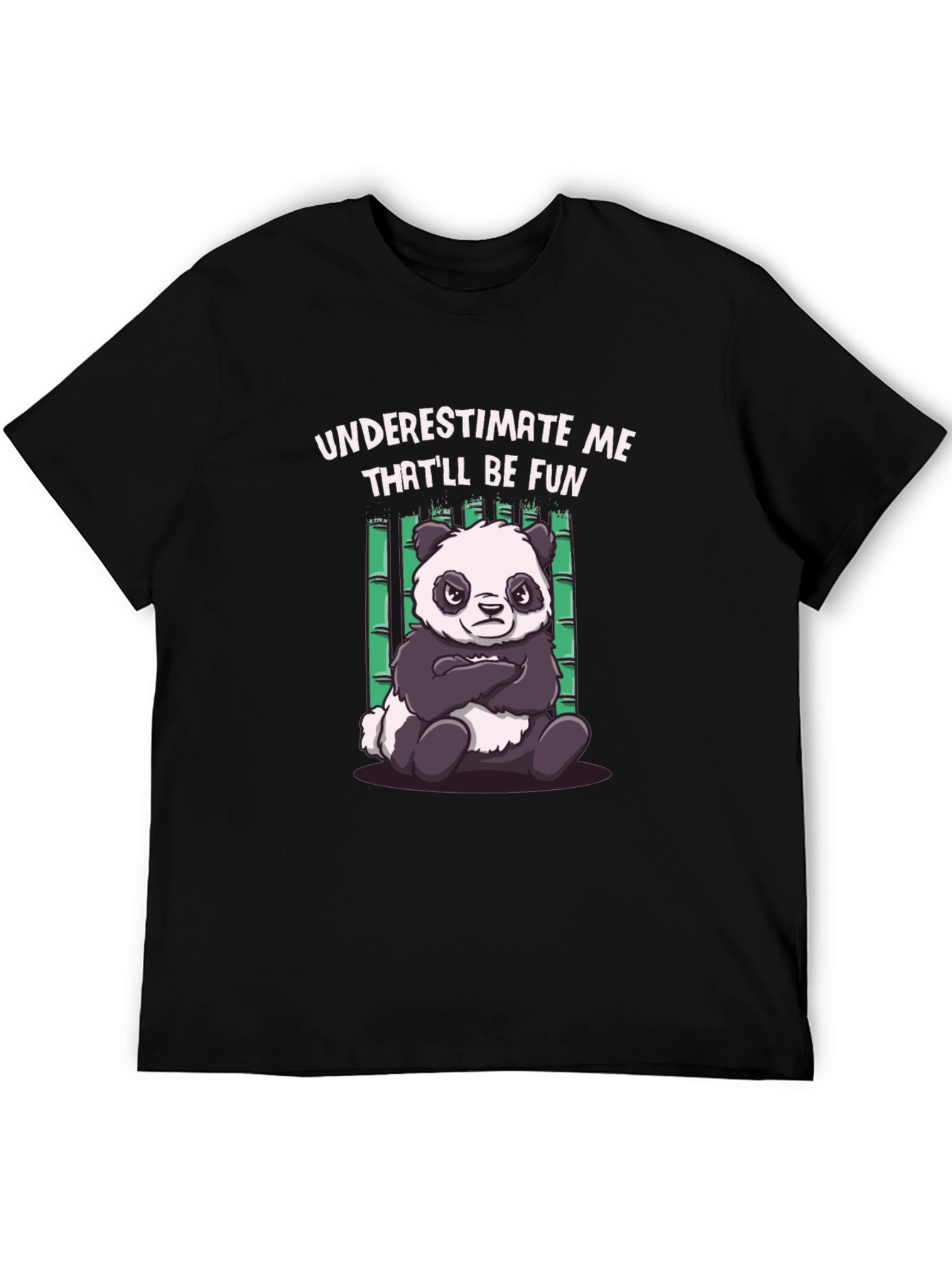 Black Funny Panda T-Shirt - Underestimate Me view 5