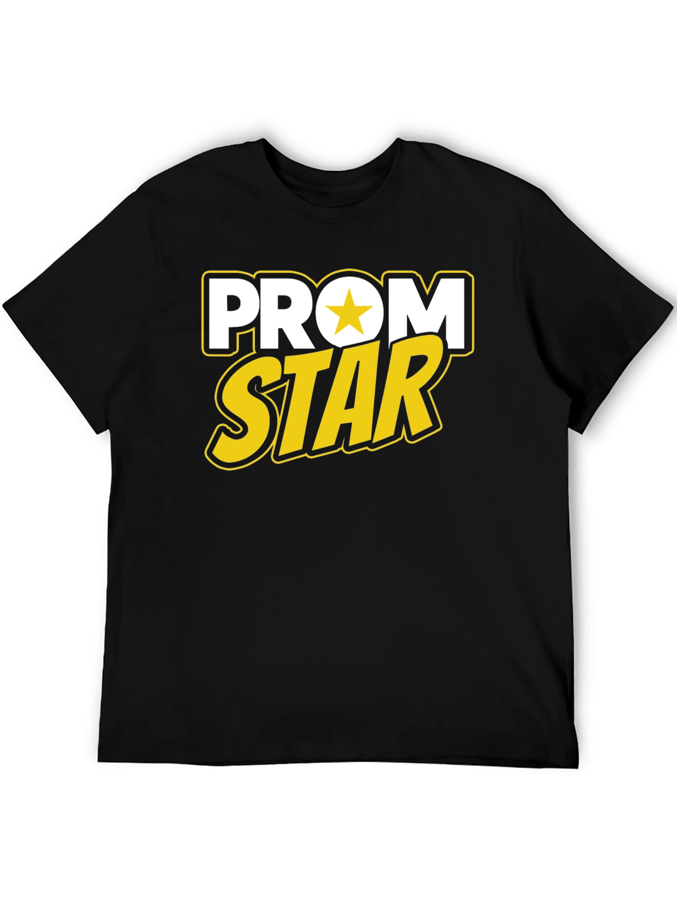Black Prom Star Graphic Tee - Black Cotton T-Shirt view 5