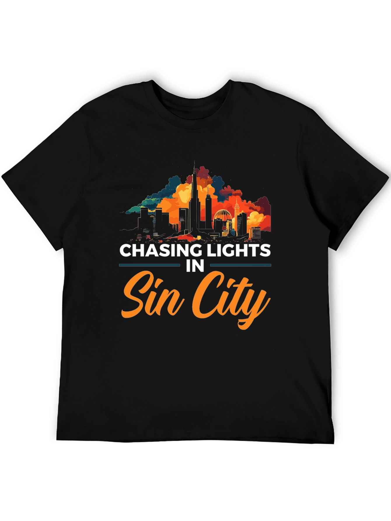 Black Sin City Chasing Lights Graphic Tee view 5
