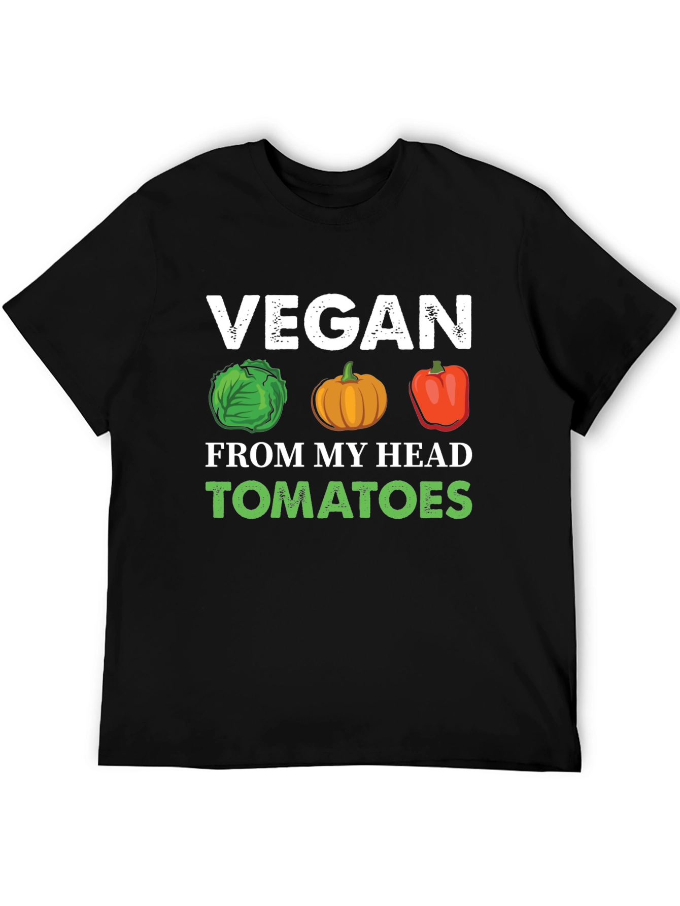 Black Vegan From My Head Tomatoes T-Shirt view 5