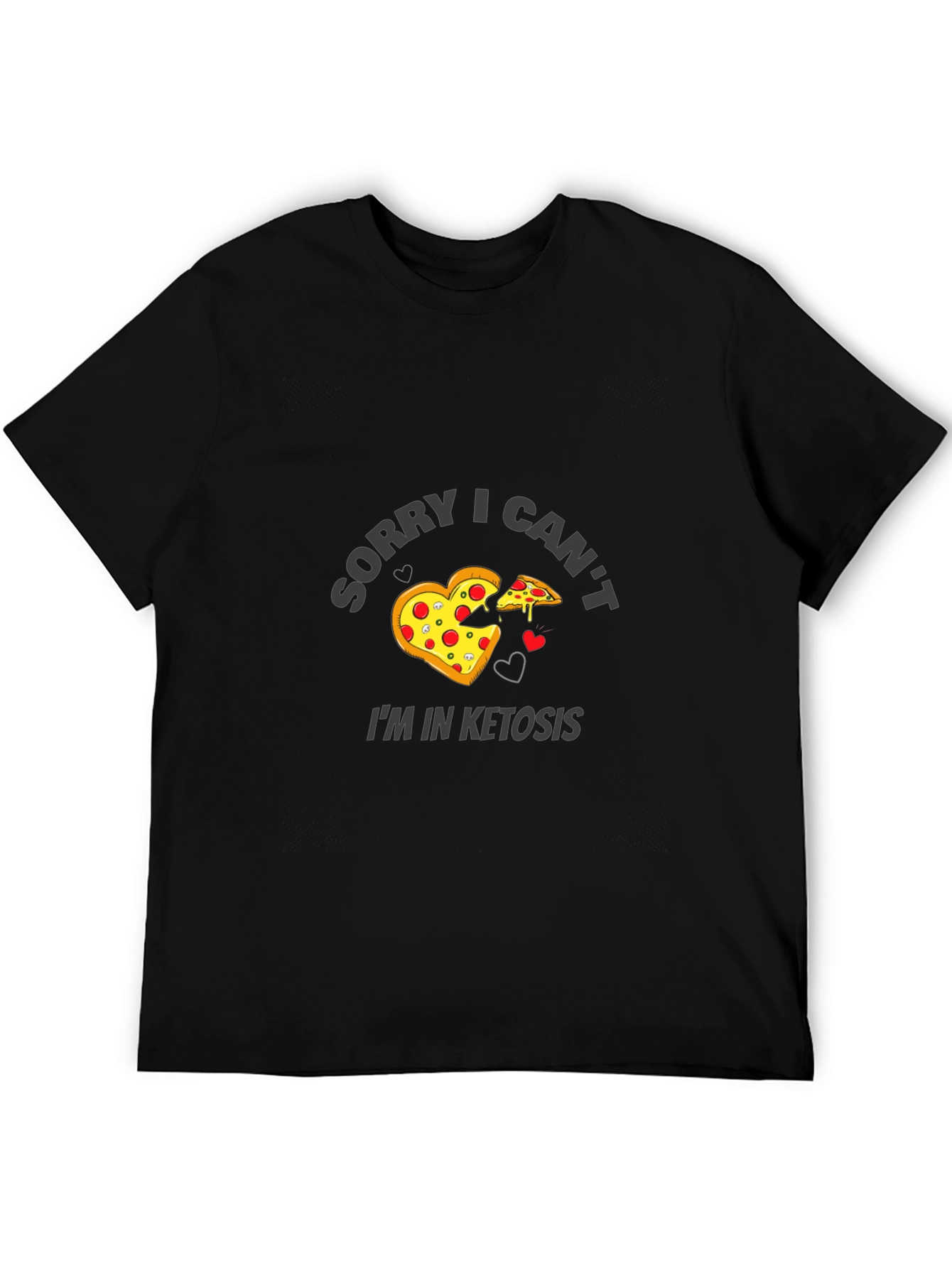 Black Funny Keto Pizza Black T-Shirt view 5