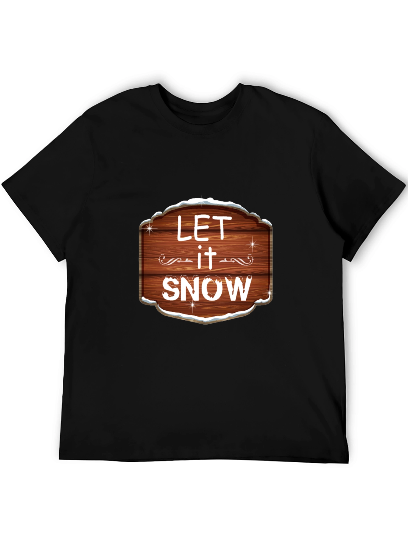 Black Let it Snow Graphic Tee - Festive Holiday Shirt view 5