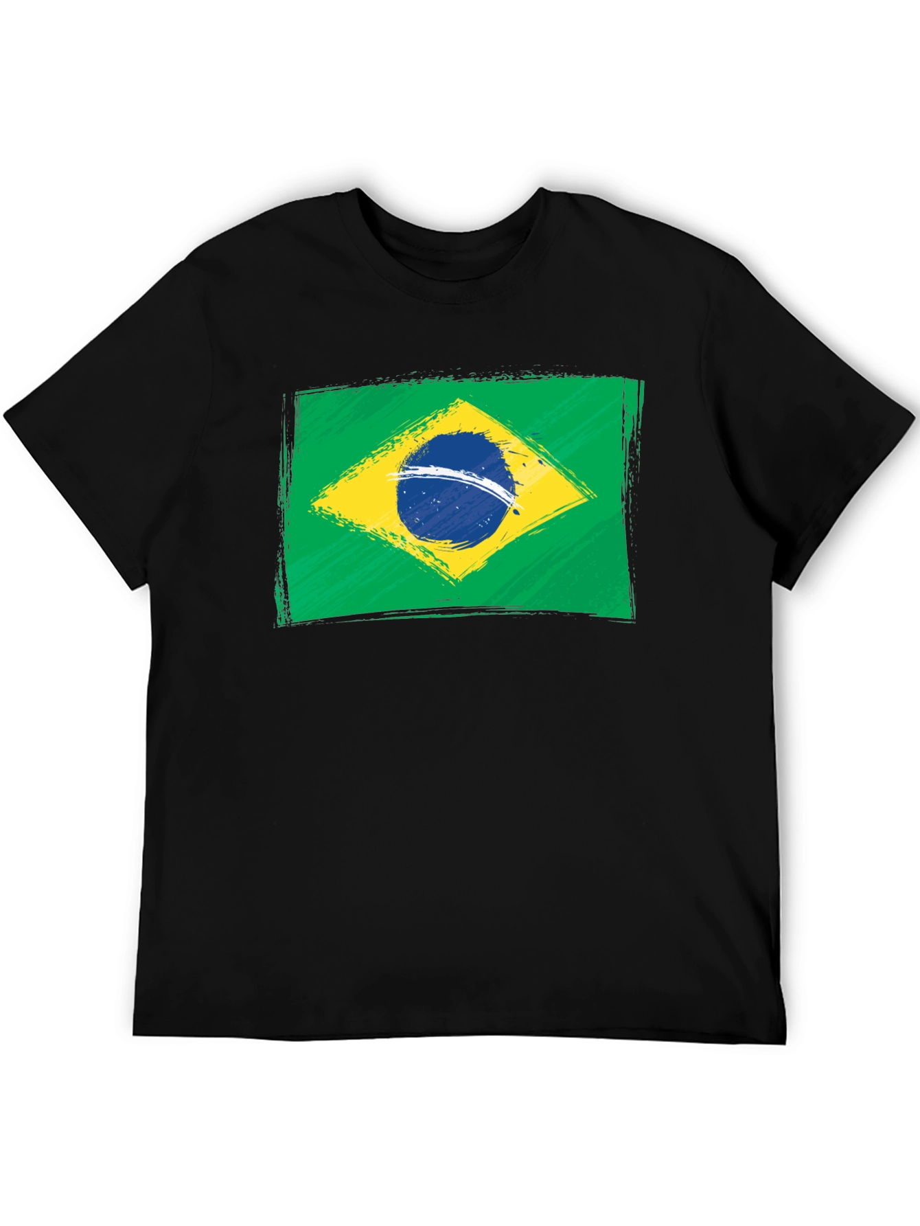 Black Brazil Flag Graphic T-Shirt - Black view 5