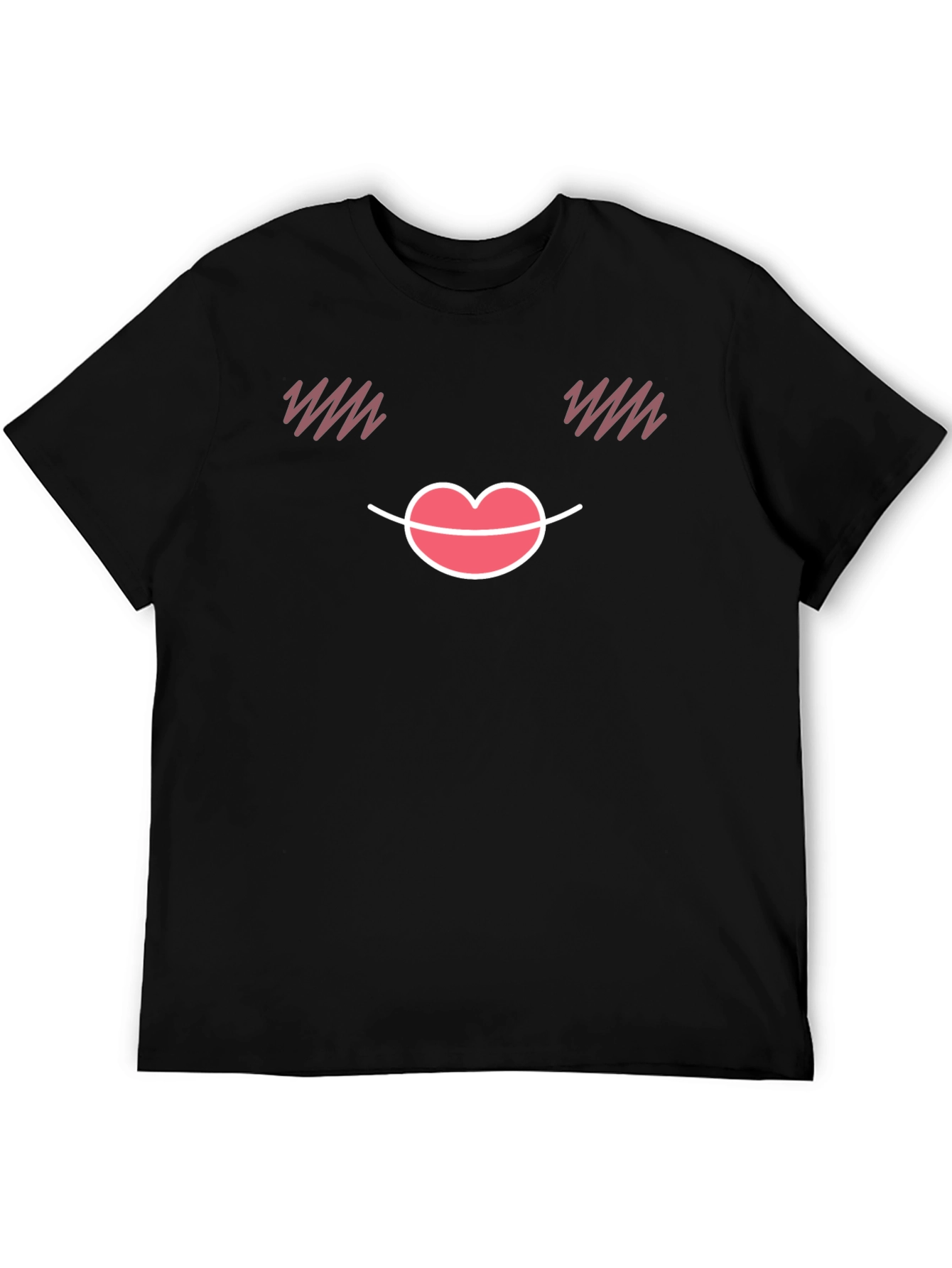 Black Cute Emoji Face Black T-Shirt view 5