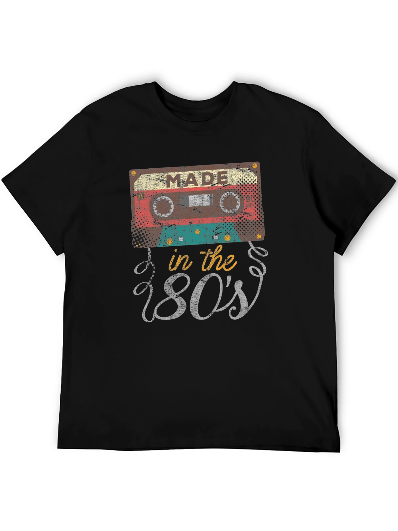 Black Made in the 80s Cassette Tape Black T-Shirt view 5
