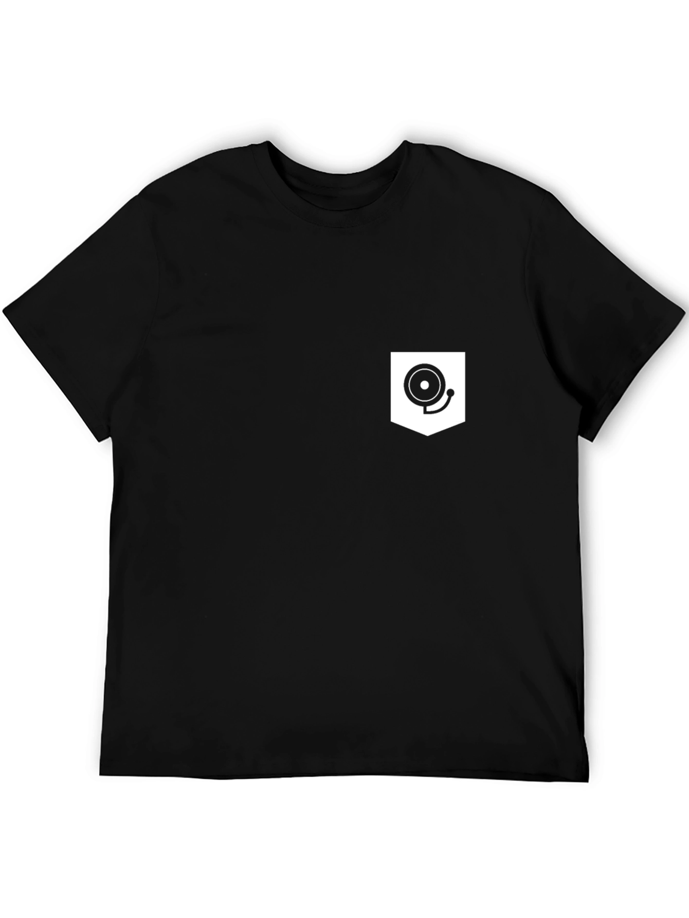 Black Black T-Shirt with Novelty Pocket Design view 5