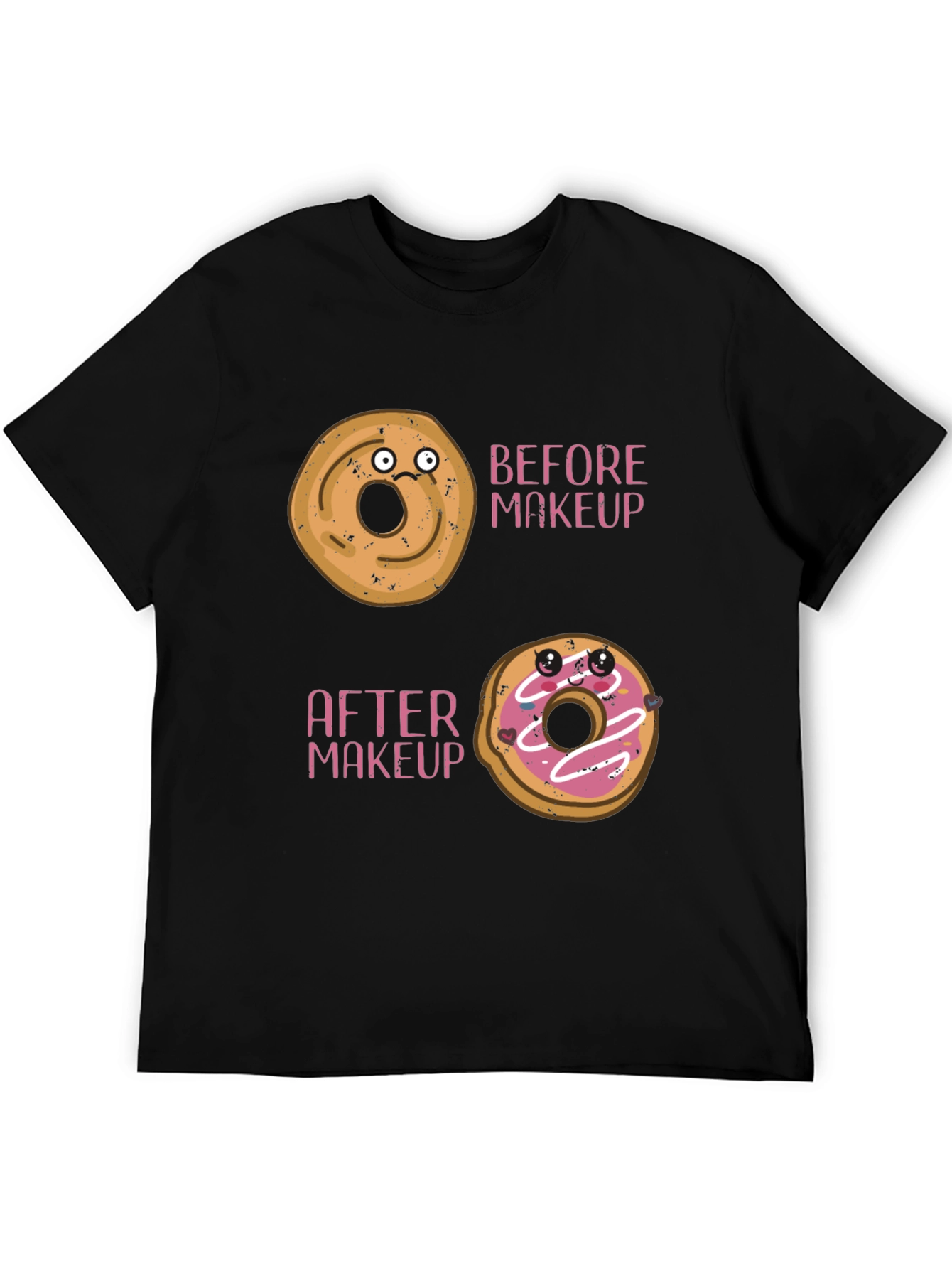 Black Funny Donut Makeup T-Shirt view 5