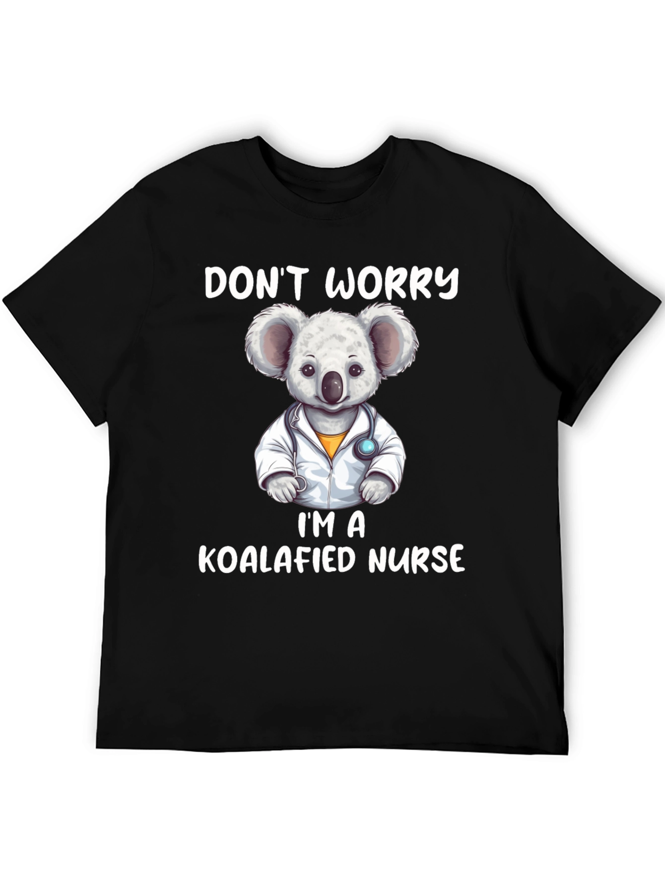 Black Koalafied Nurse Graphic Tee - Cute Koala Design view 5