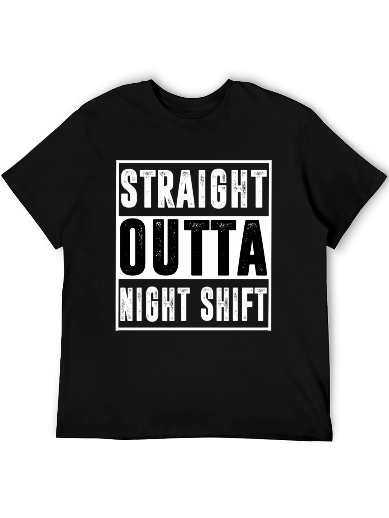 Black Straight Outta Night Shift Black Tee view 5