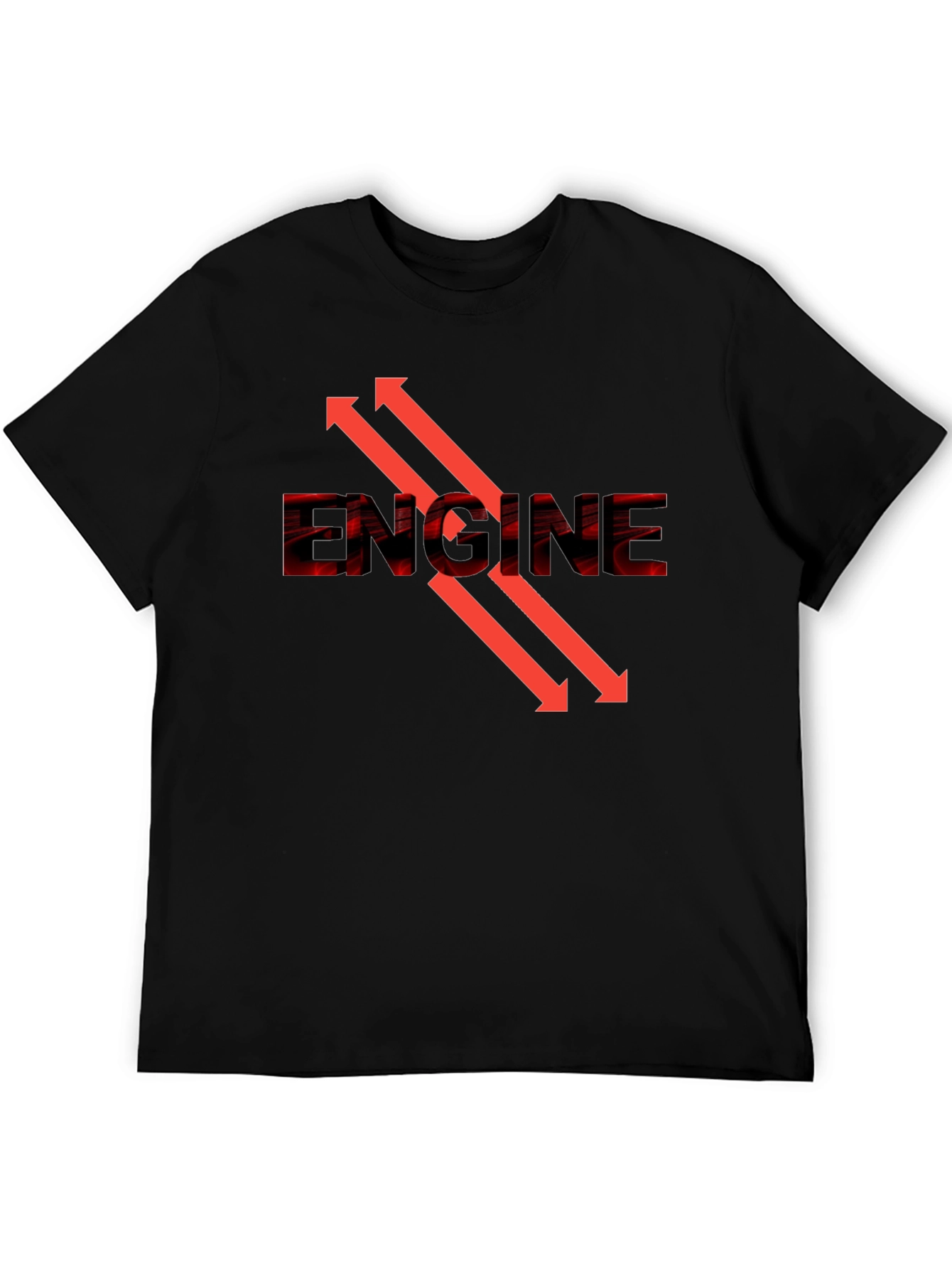 Black Engine Arrow Graphic Tee - Cool Automotive Design view 5