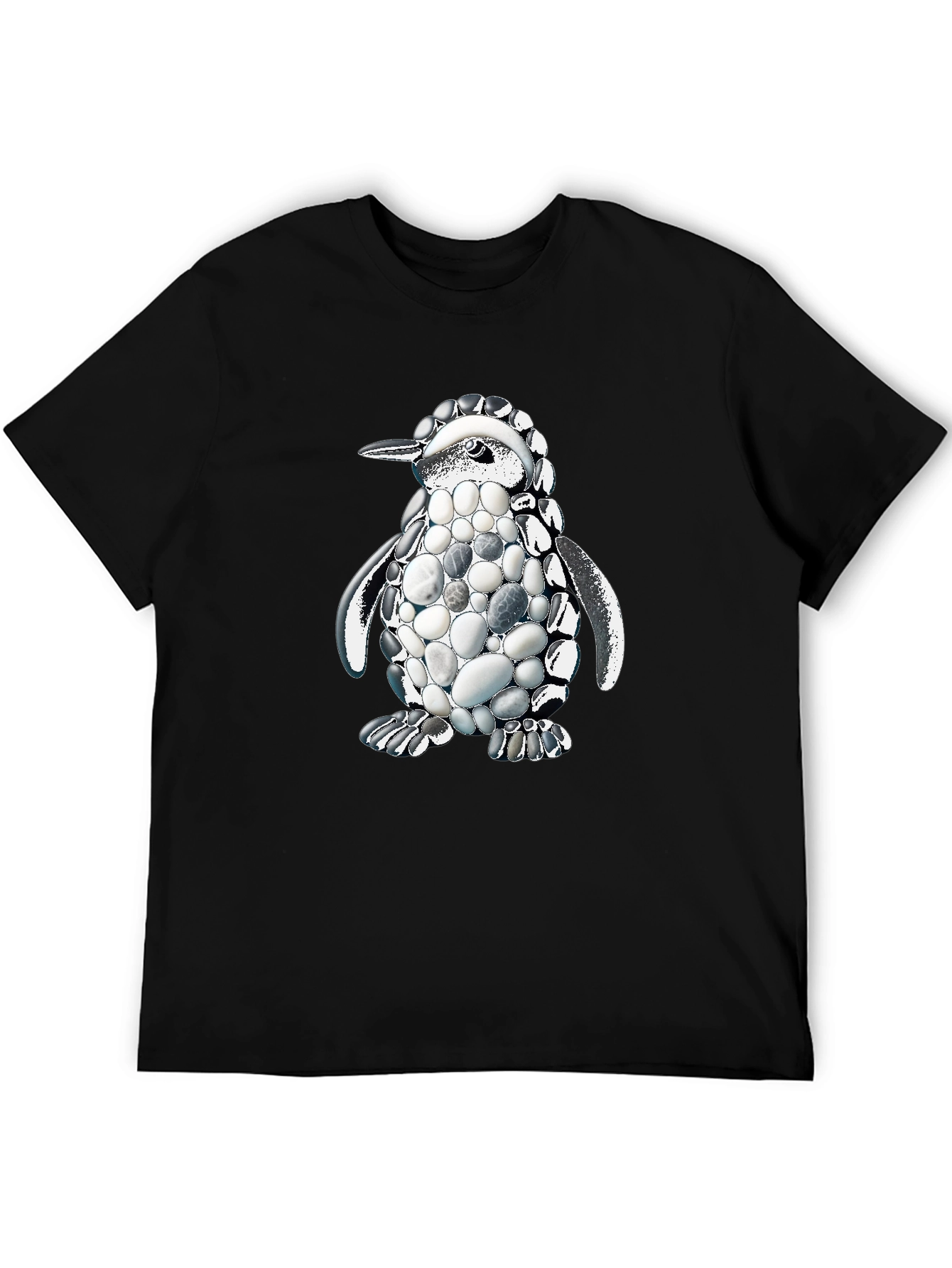 Black Stone Penguin Graphic Tee - Unique Design view 5