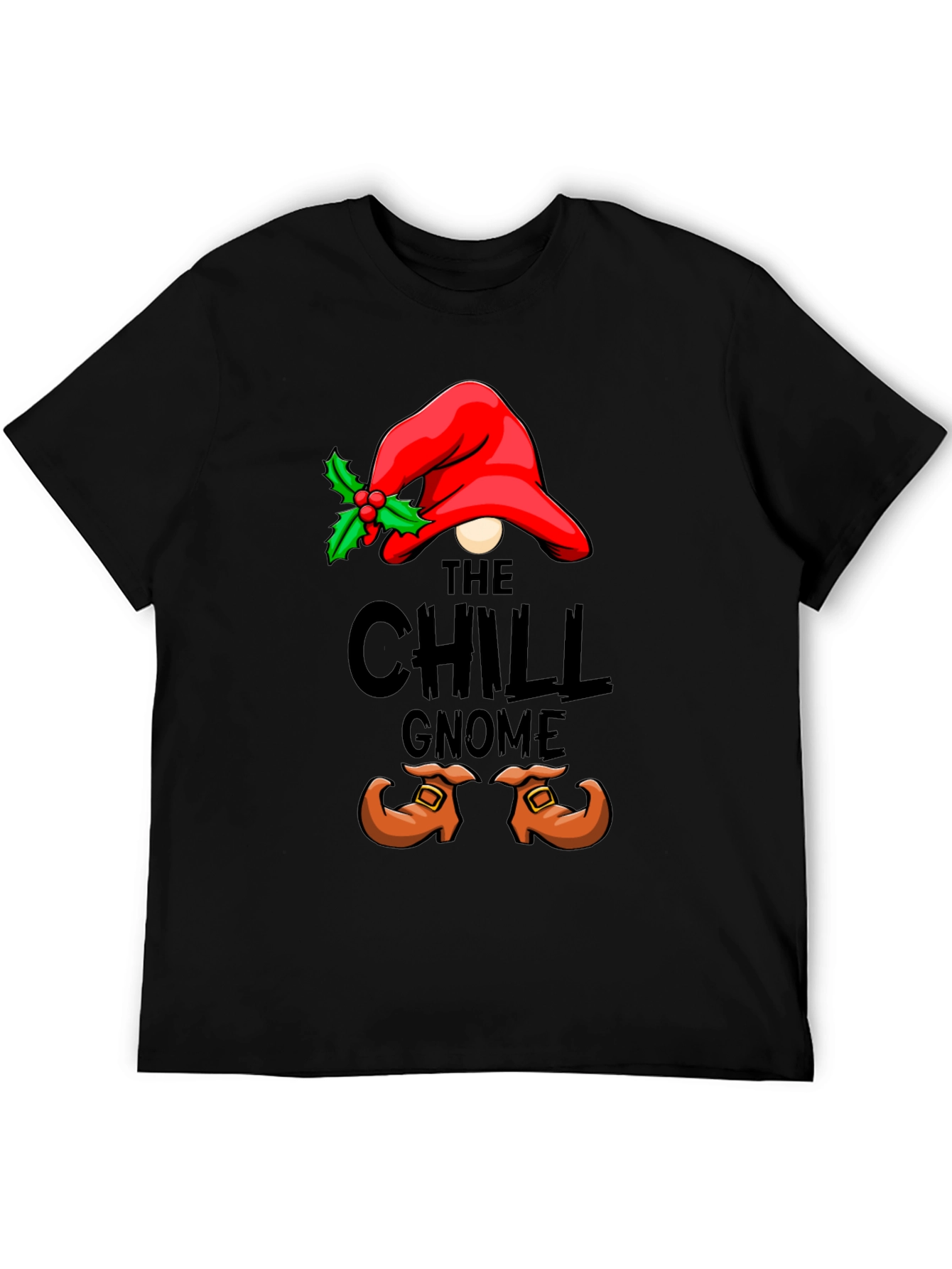 Black Chill Gnome Graphic Tee - Holiday Humor view 5