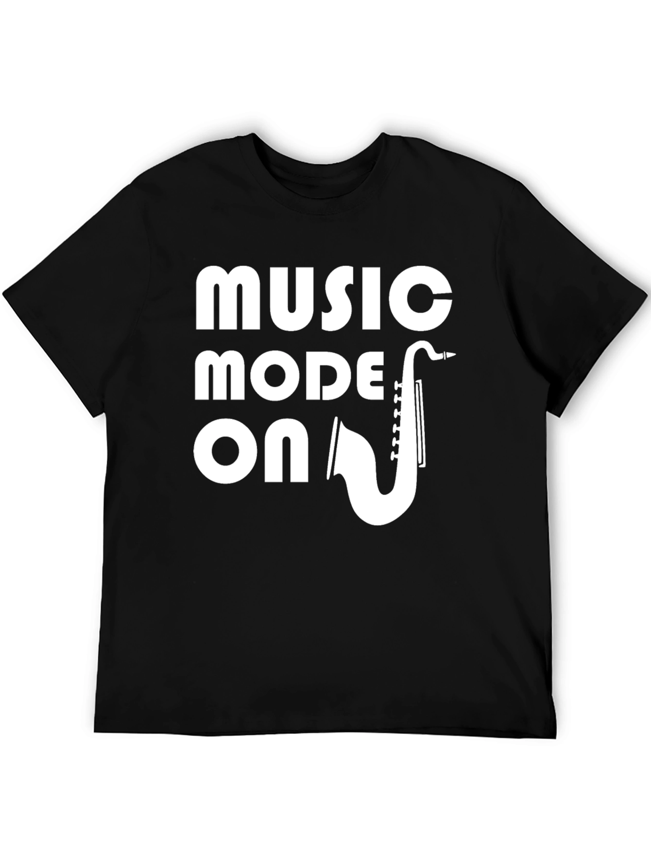 Black Music Mode On T-Shirt - Saxophone Graphic Tee view 5