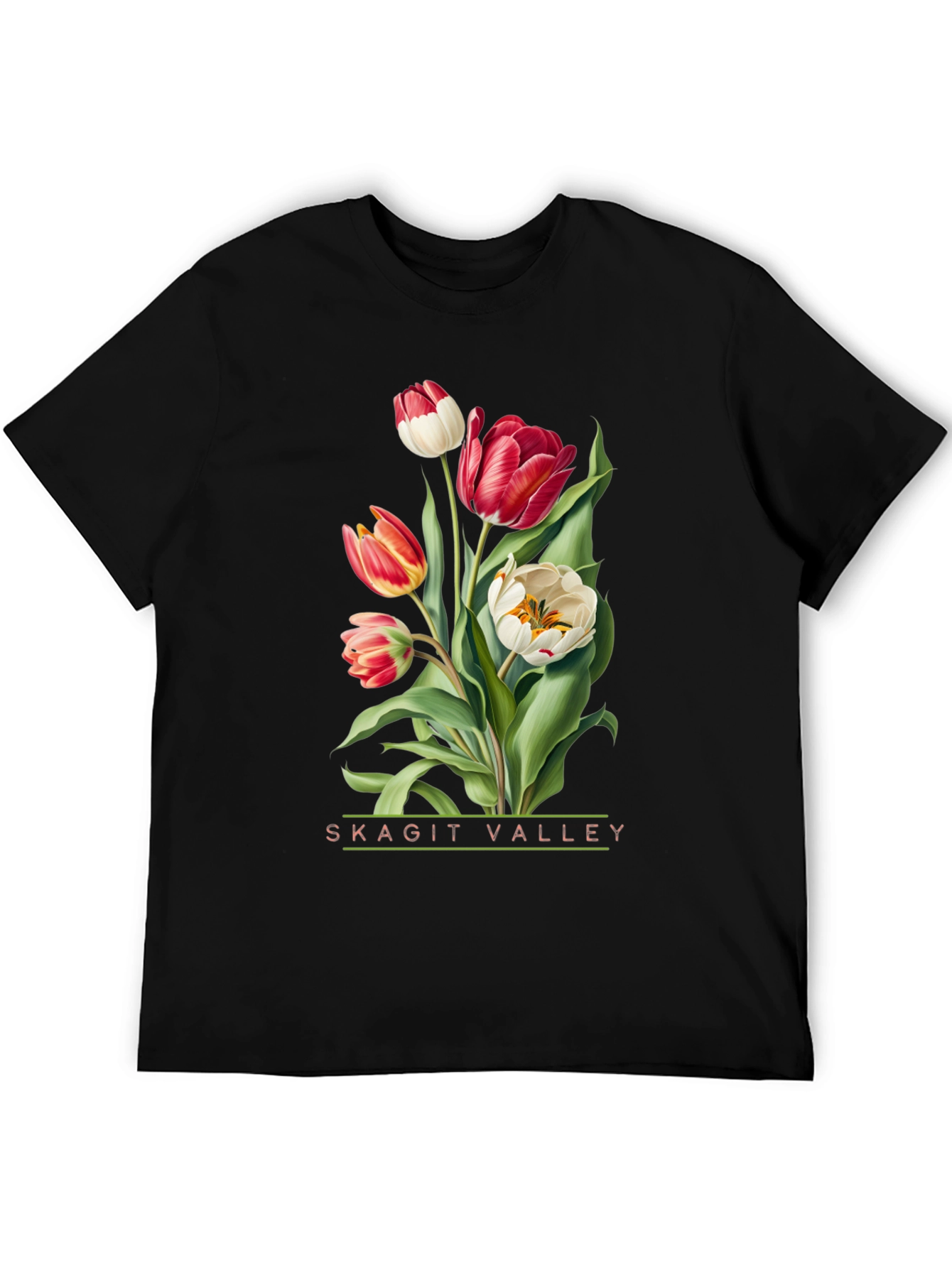 Black Skagit Valley Tulips Graphic Tee view 5