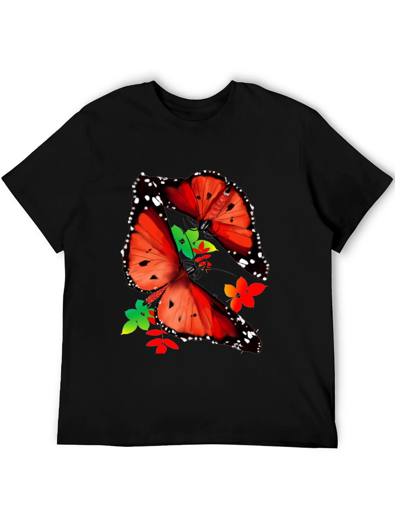 Black Butterfly Graphic Print T-Shirt view 5