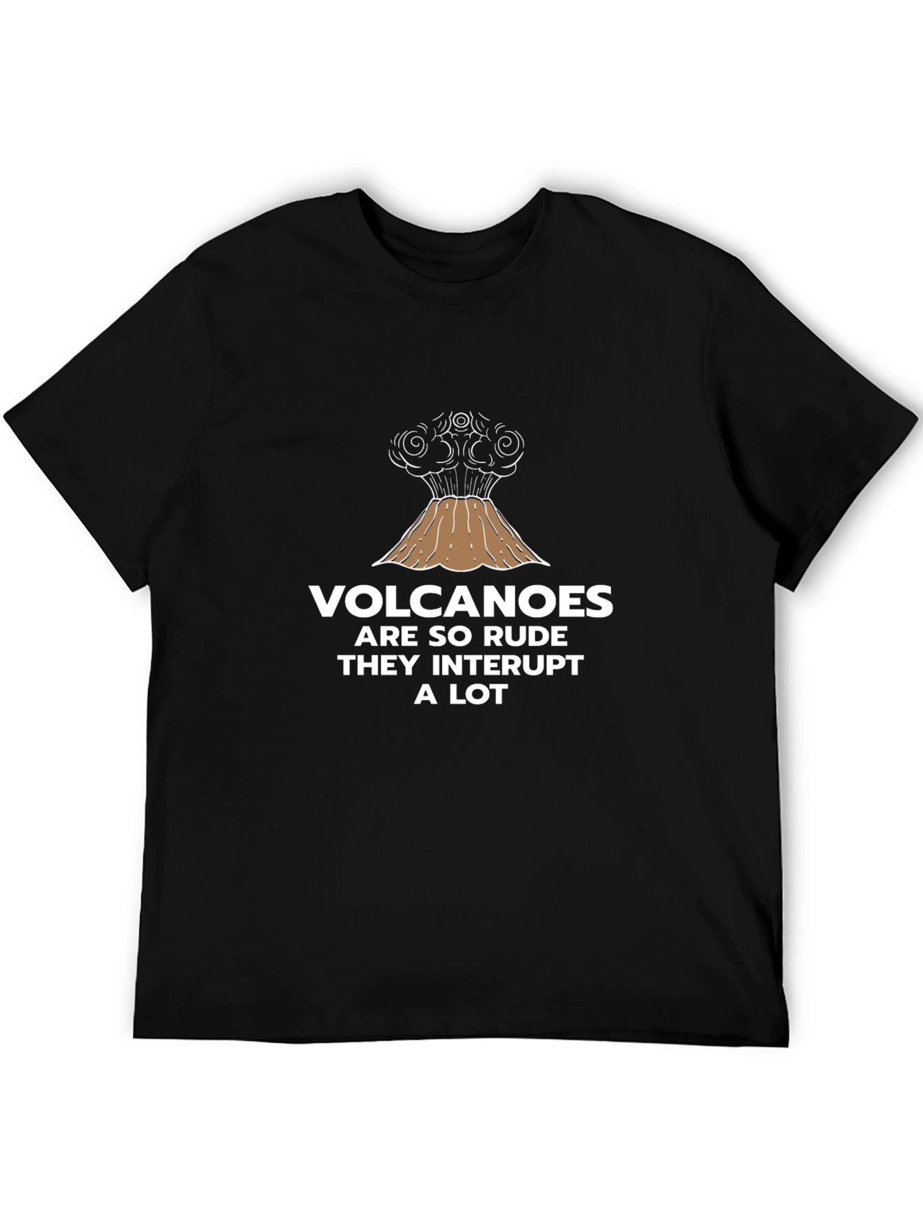 Black Volcano Humor Graphic T-Shirt view 5