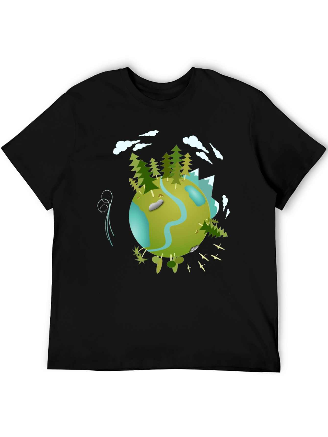 Black Eco Planet Graphic Tee - Black view 5