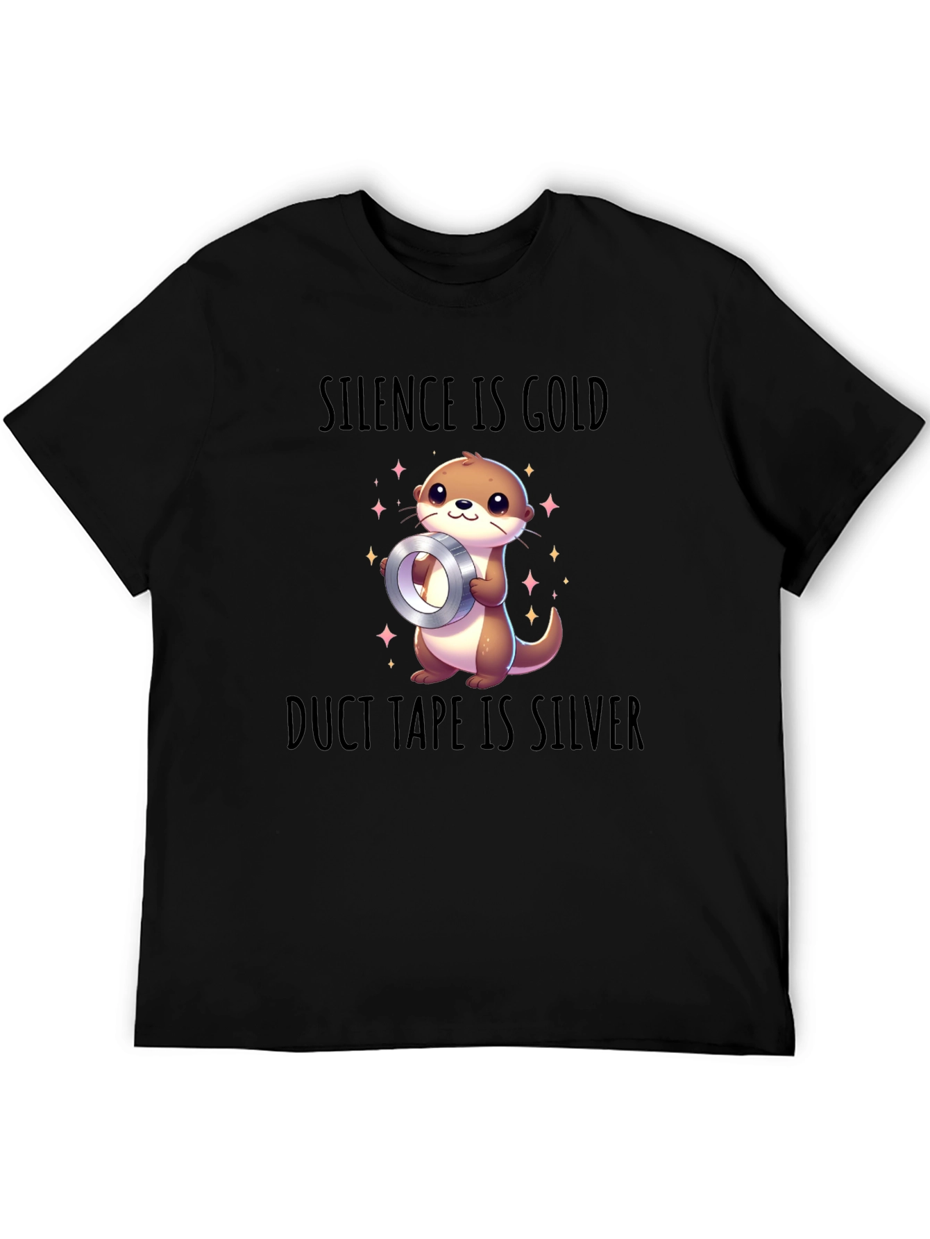 Black Silence is Gold Duct Tape is Silver Graphic Tee view 5