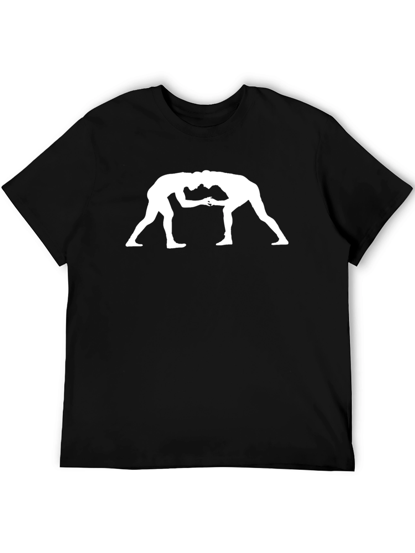 Wrestling Silhouette Graphic Tee - Black - 5