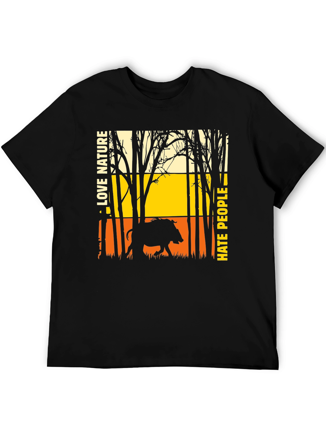 Black Love Nature Hate People Graphic Tee view 5