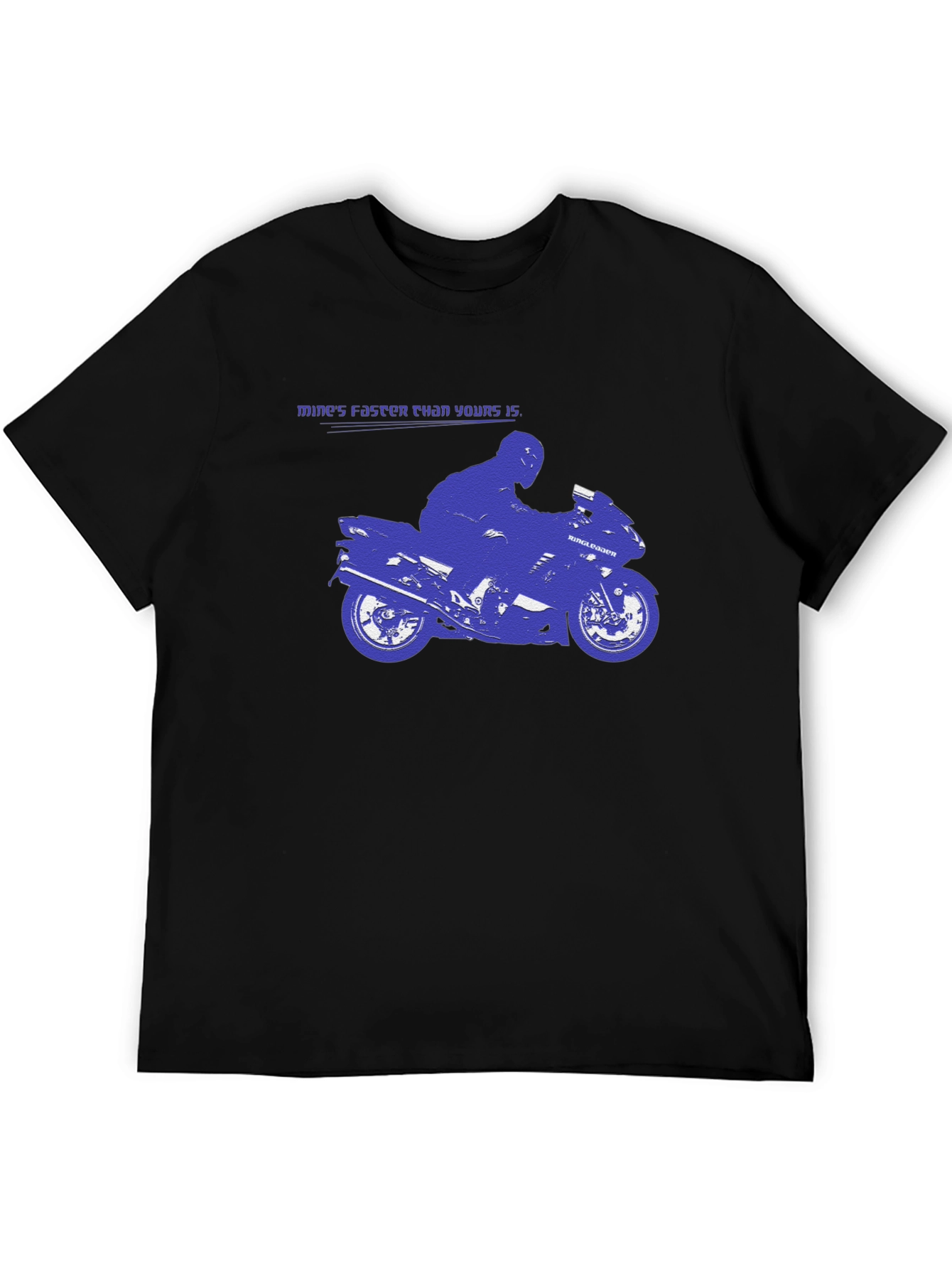 Black Mine's Faster Motorcycle Graphic T-Shirt view 5