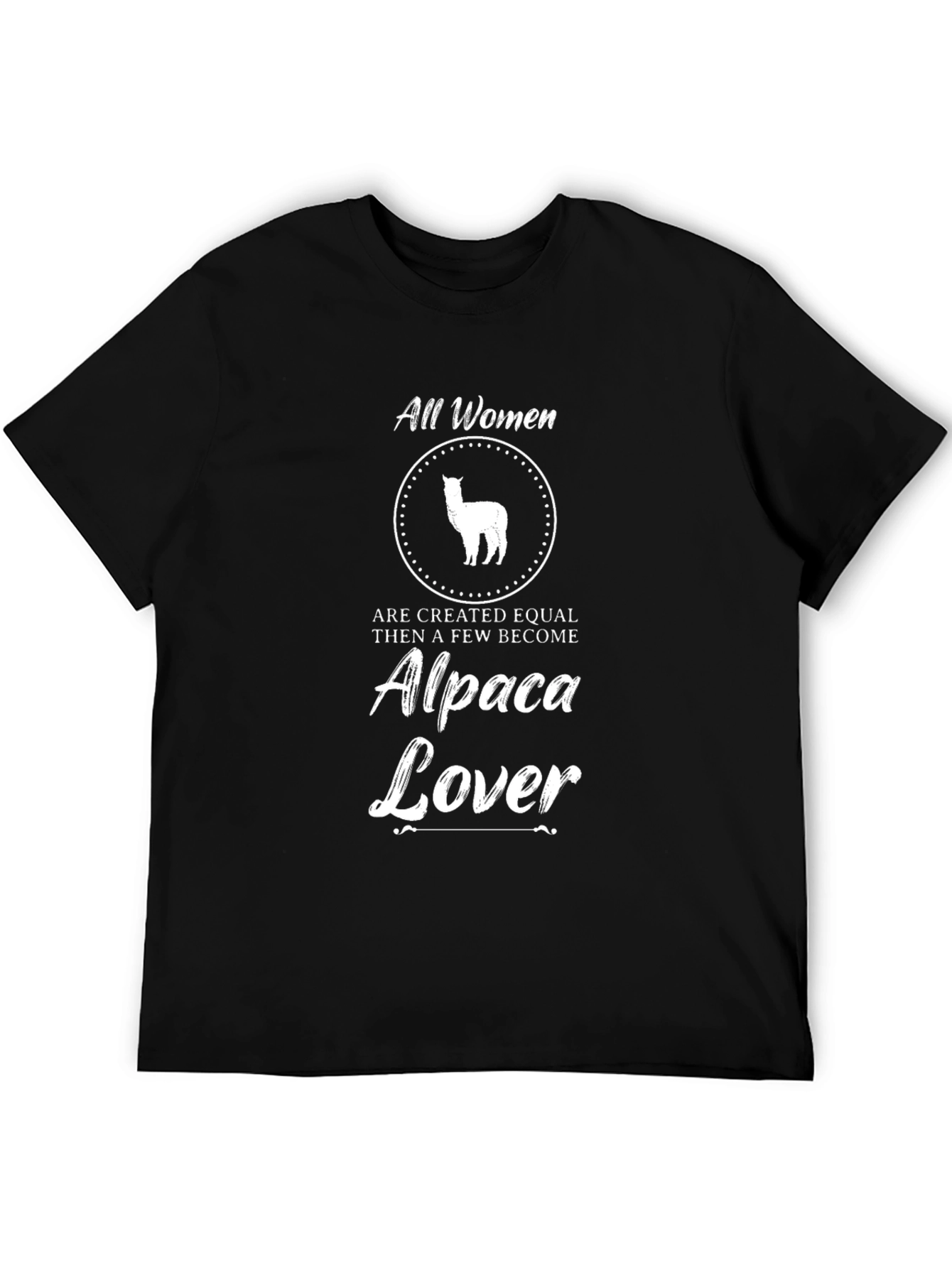 Black All Women Alpaca Lover Graphic Tee - Unisex view 5