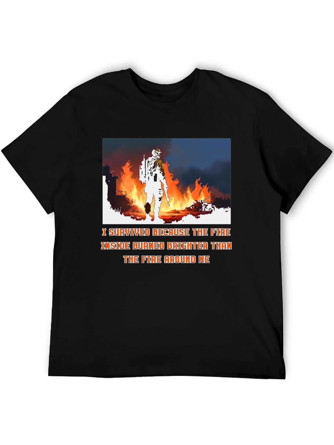 Black I Survived the Fire Graphic Tee - Courage and Resilience view 5