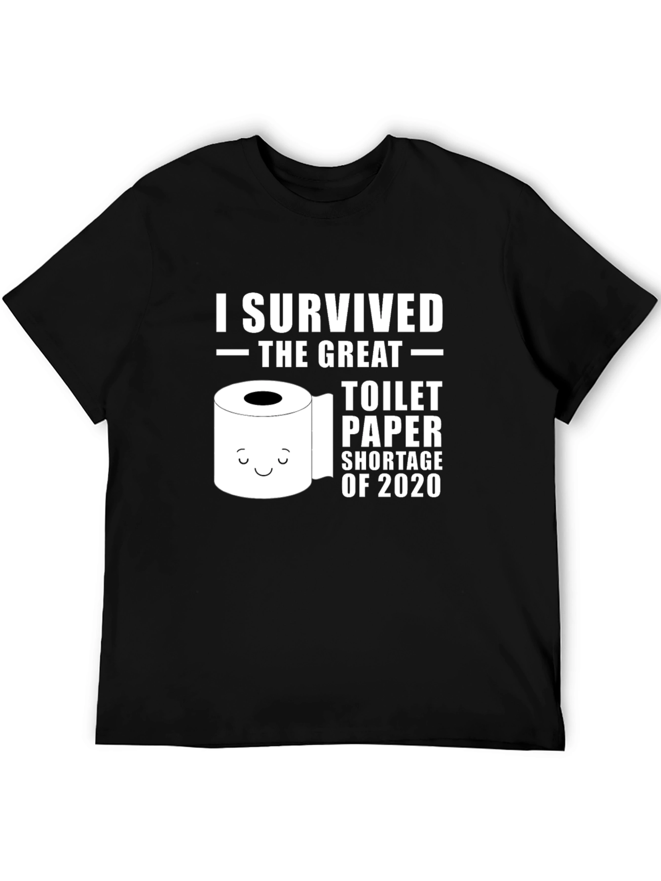 Black I Survived Toilet Paper Shortage 2020 Black T-Shirt view 5