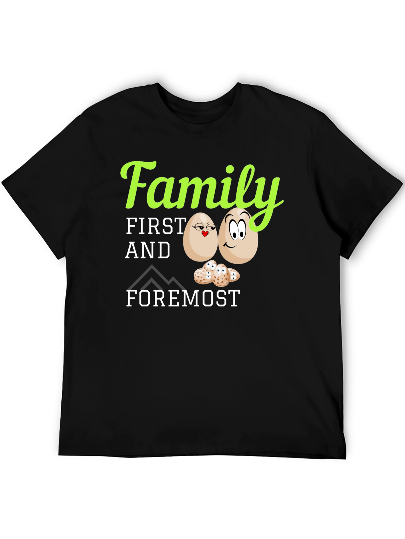 Black Family First T-Shirt - Cute Egg Design view 5