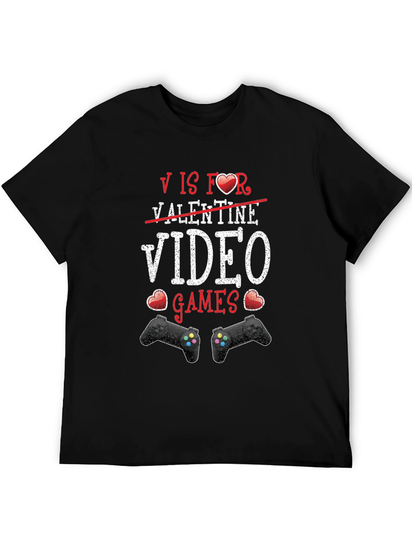 Black Video Games Valentine's T-Shirt view 5