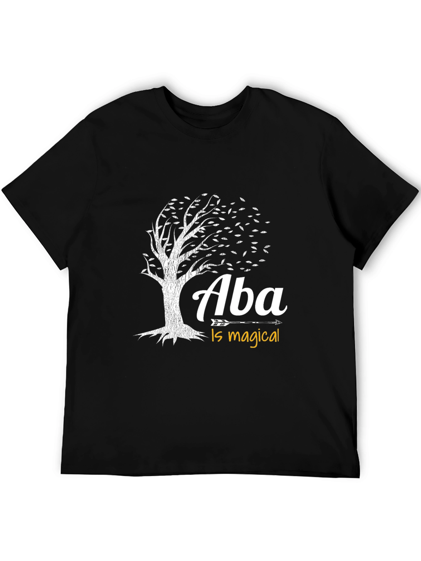 Black Aba Is Magical Tree Graphic T-Shirt - Black view 5