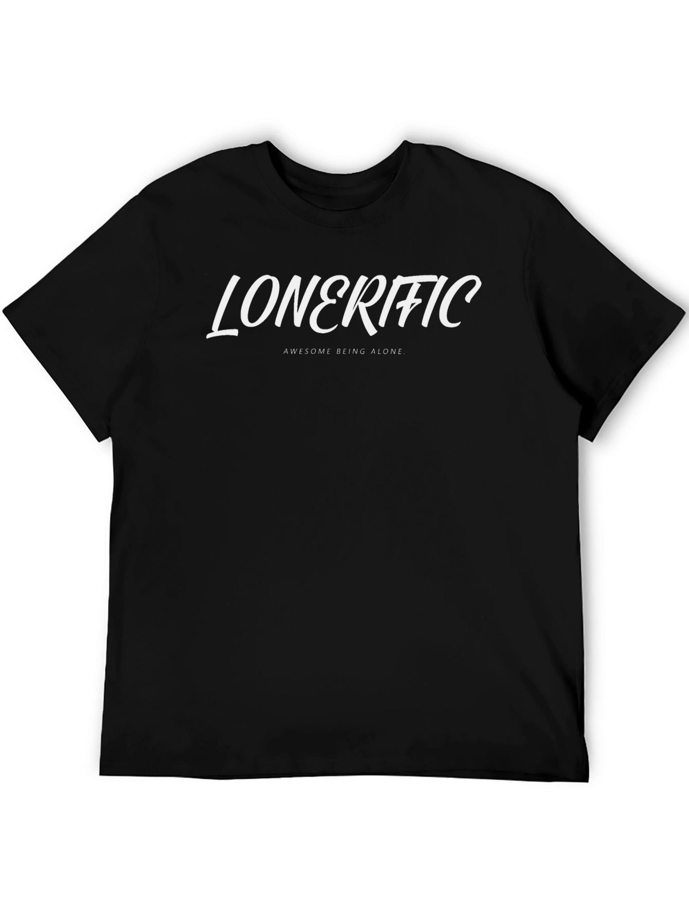 Black Lonerific Graphic T-Shirt - Awesome Being Alone view 5