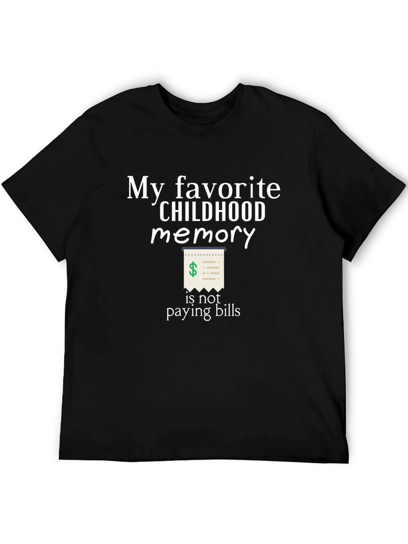 Black Funny Childhood Memory Bill T-Shirt view 5
