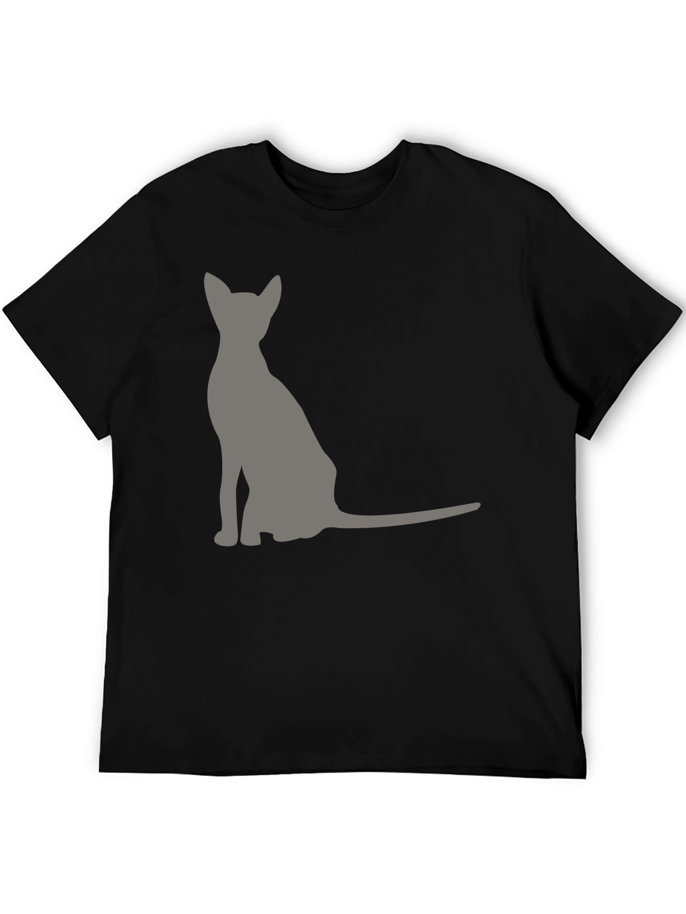 Black Cool Cat Silhouette Graphic Tee - Black view 5