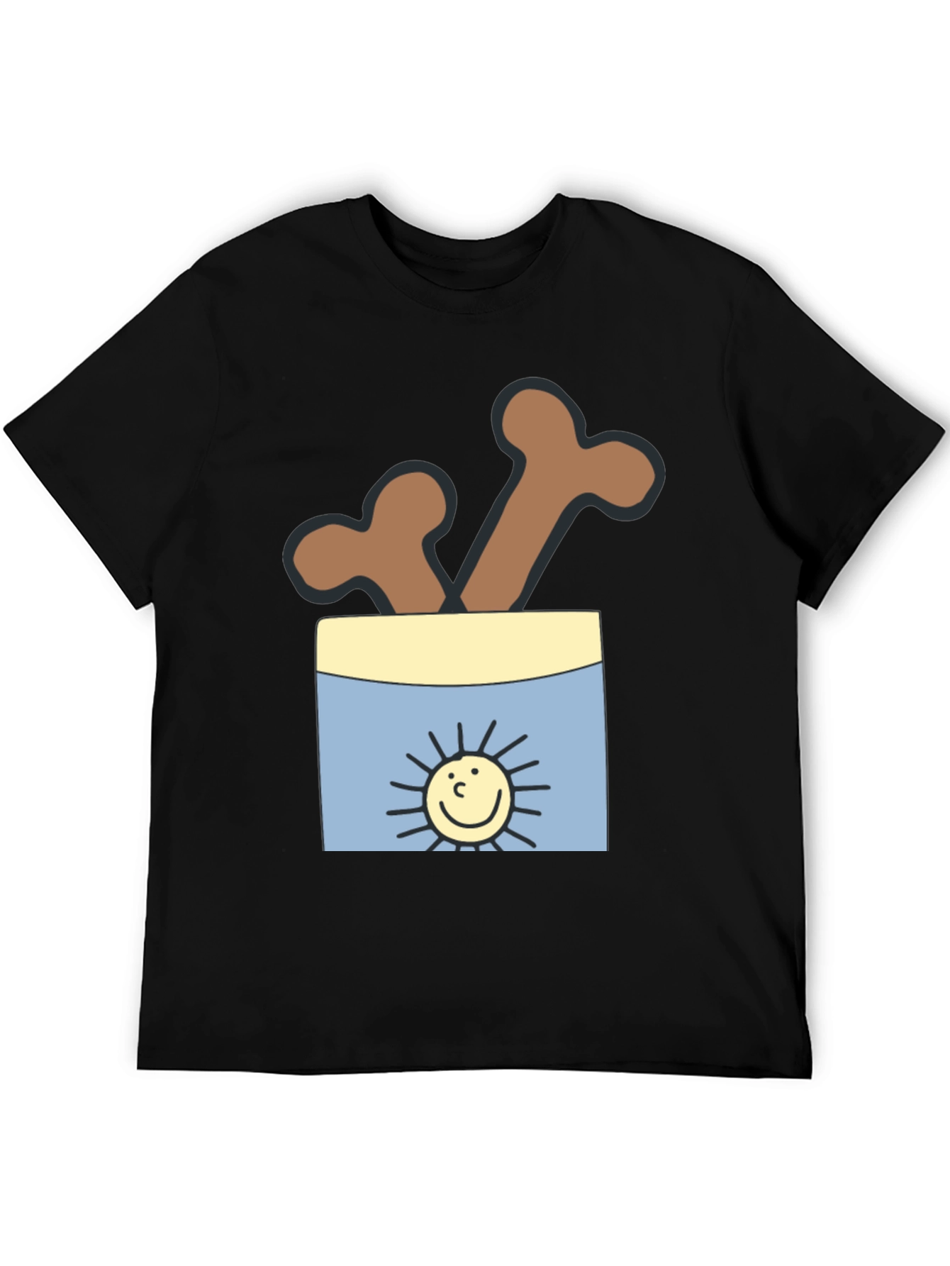 Black Funny Bone T-Shirt - Cartoon Style Graphic Tee view 5
