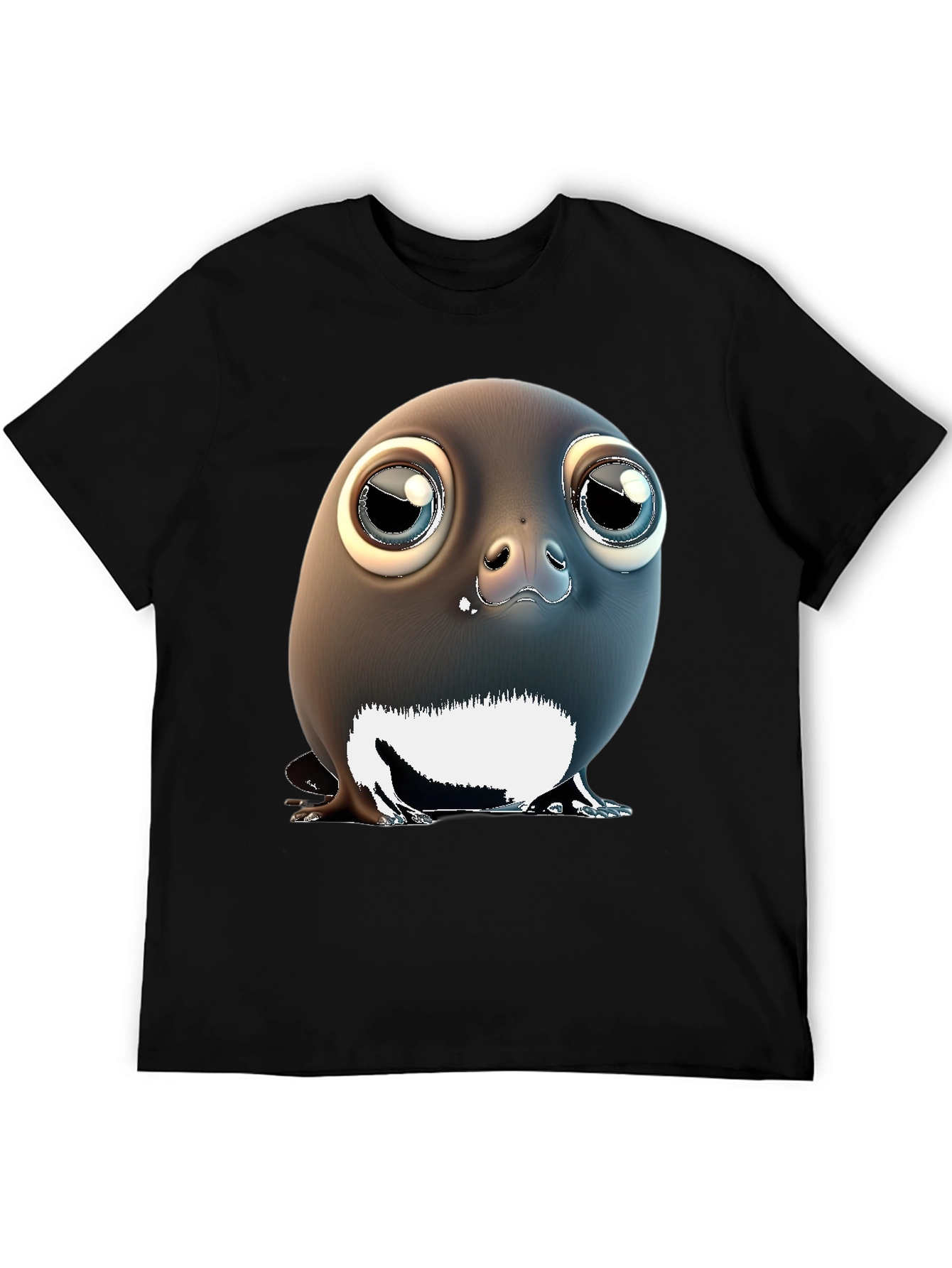 Black Cute Penguin T-Shirt - Unique Graphic Tee view 5