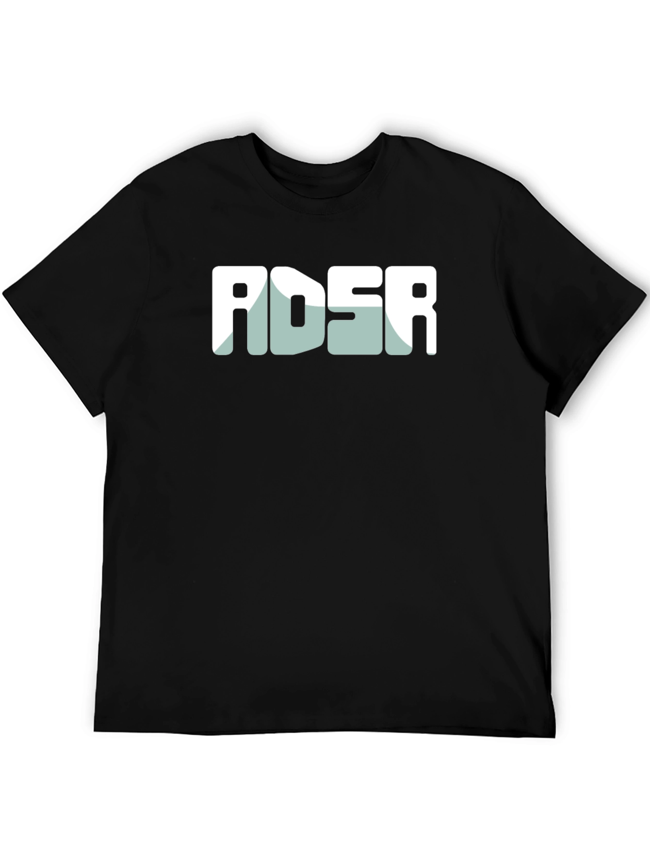 Black ADSR Graphic Tee - Modern Black Cotton Blend T-Shirt view 5