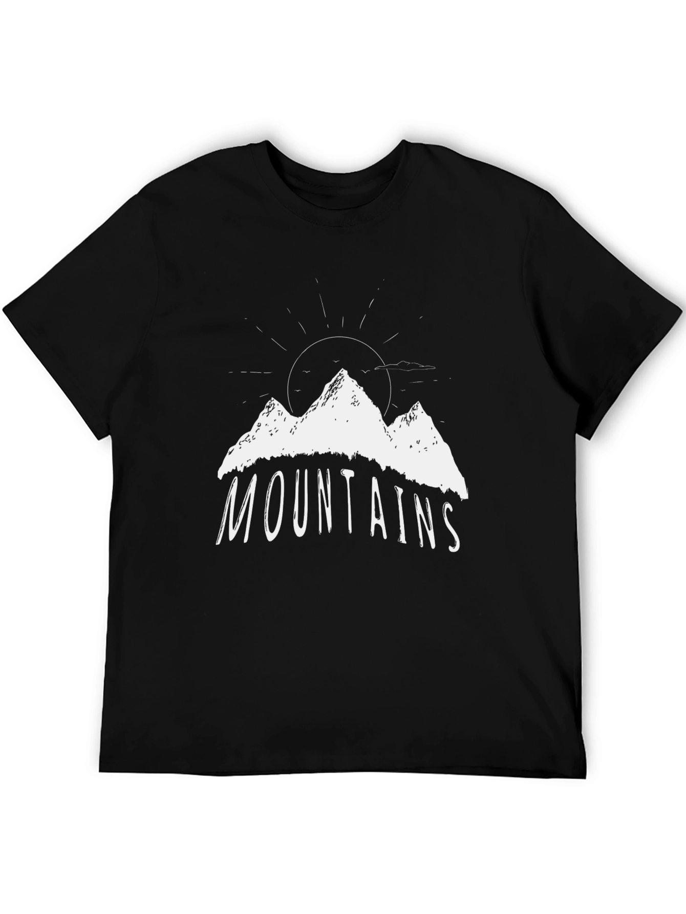 Black Mountains Graphic Tee - Black Cotton T-Shirt view 5