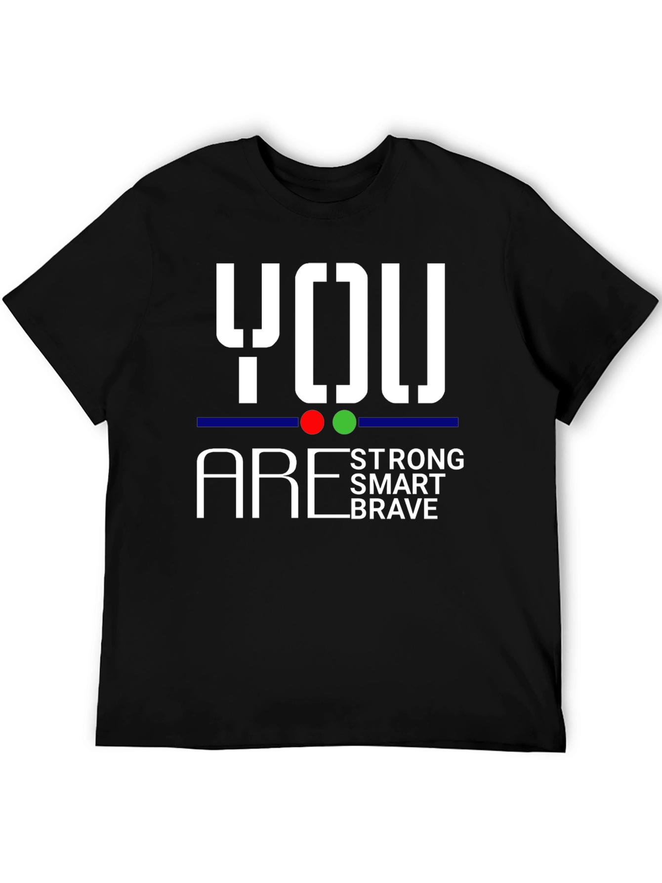 Black You Are Strong Smart Brave Men's Black T-Shirt view 5