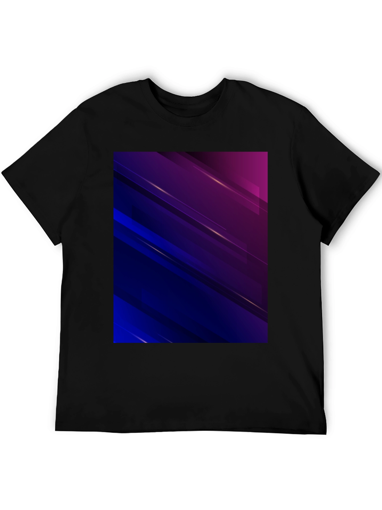 Black Abstract Geometric Black T-Shirt view 5