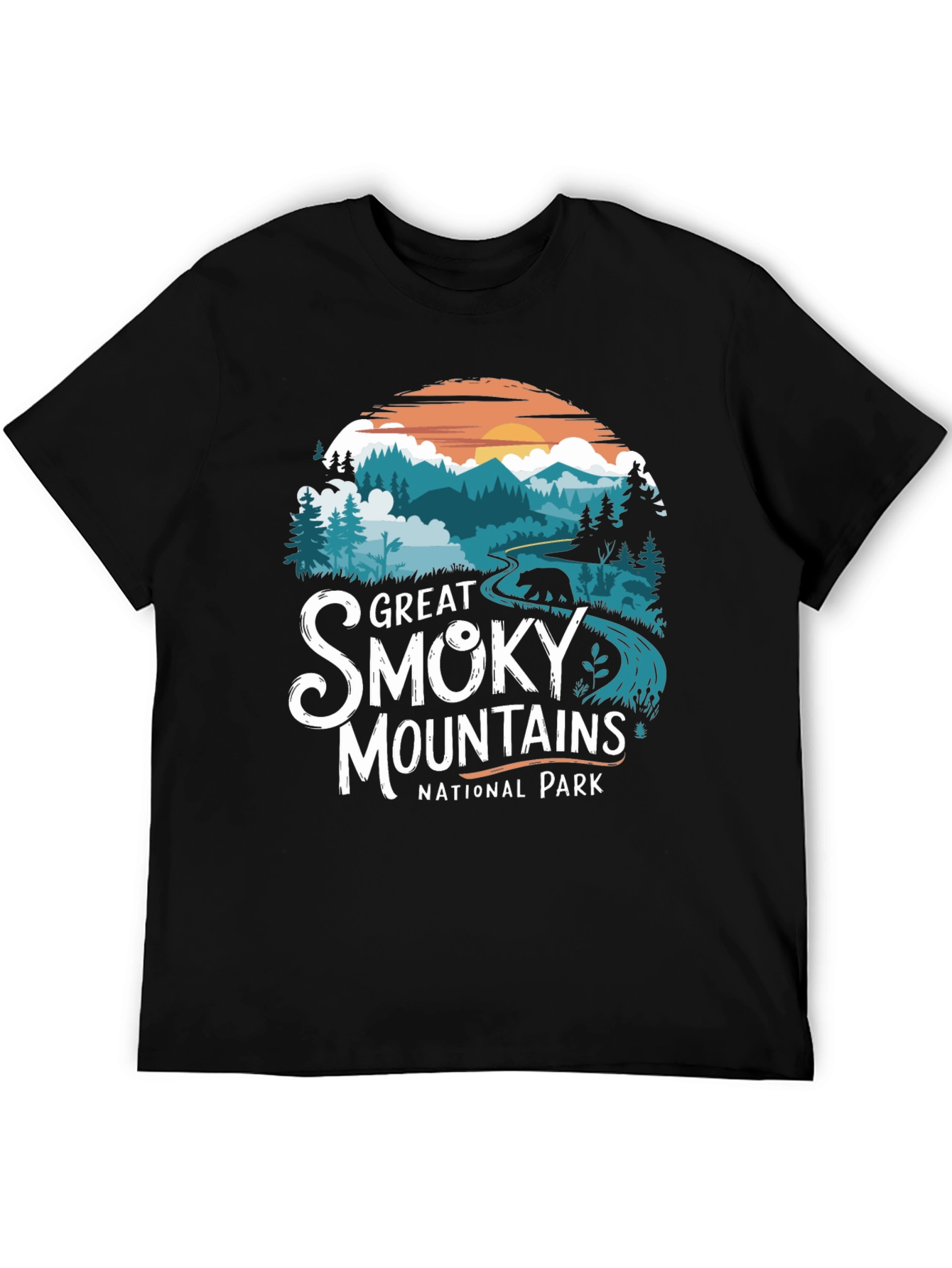 Black Great Smoky Mountains National Park T-Shirt view 5