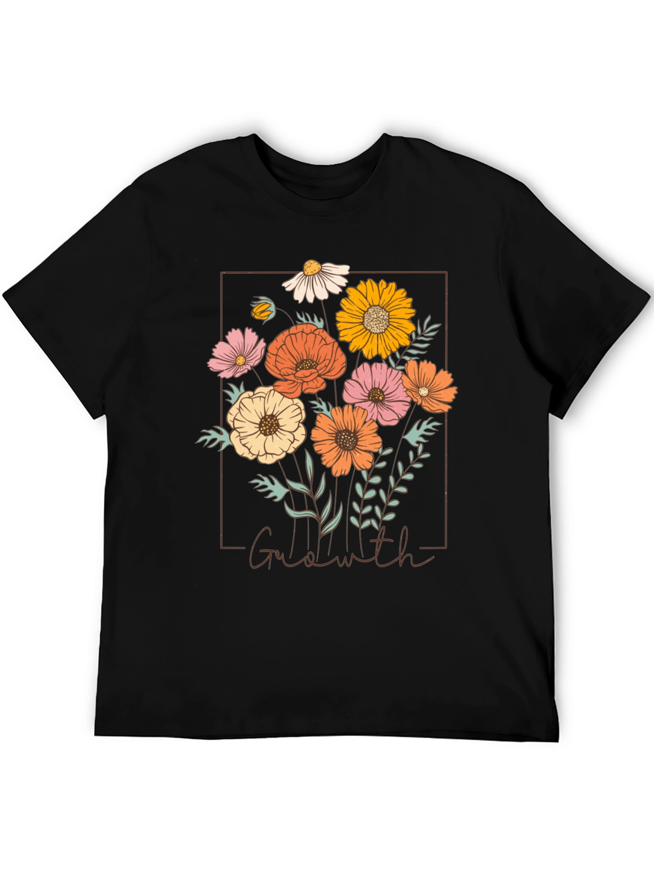 Black Floral Graphic Tee - Galawith Botanical Design view 5
