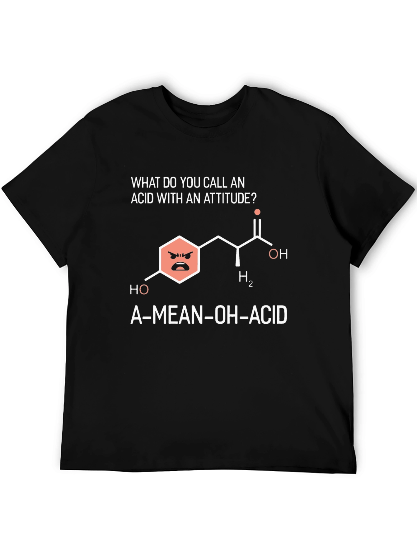 Black Funny Chemistry T-Shirt - A-Mean-OH-Acid Joke Tee view 5
