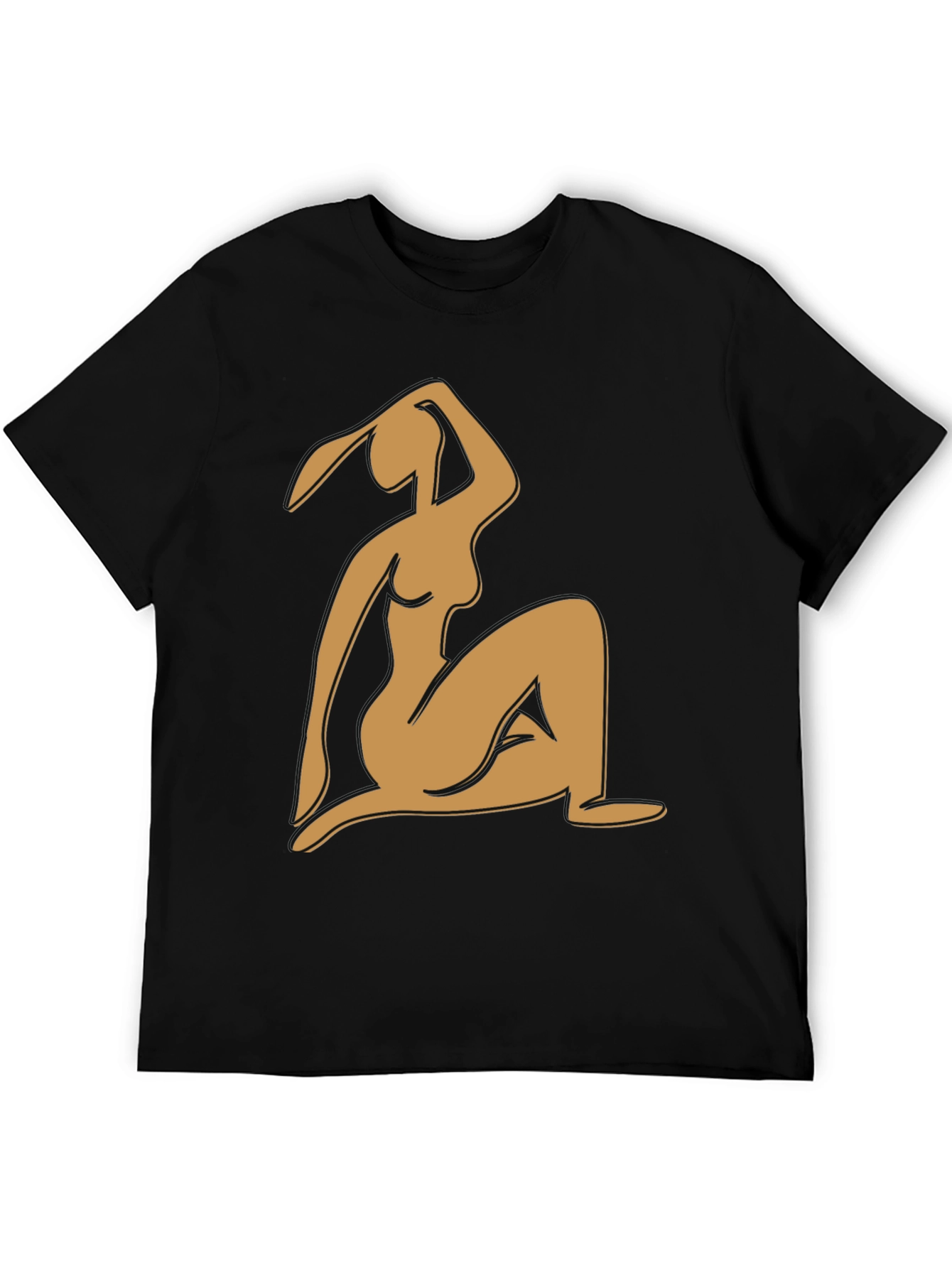 Black Abstract Woman Graphic Tee - Modern Art Shirt view 5