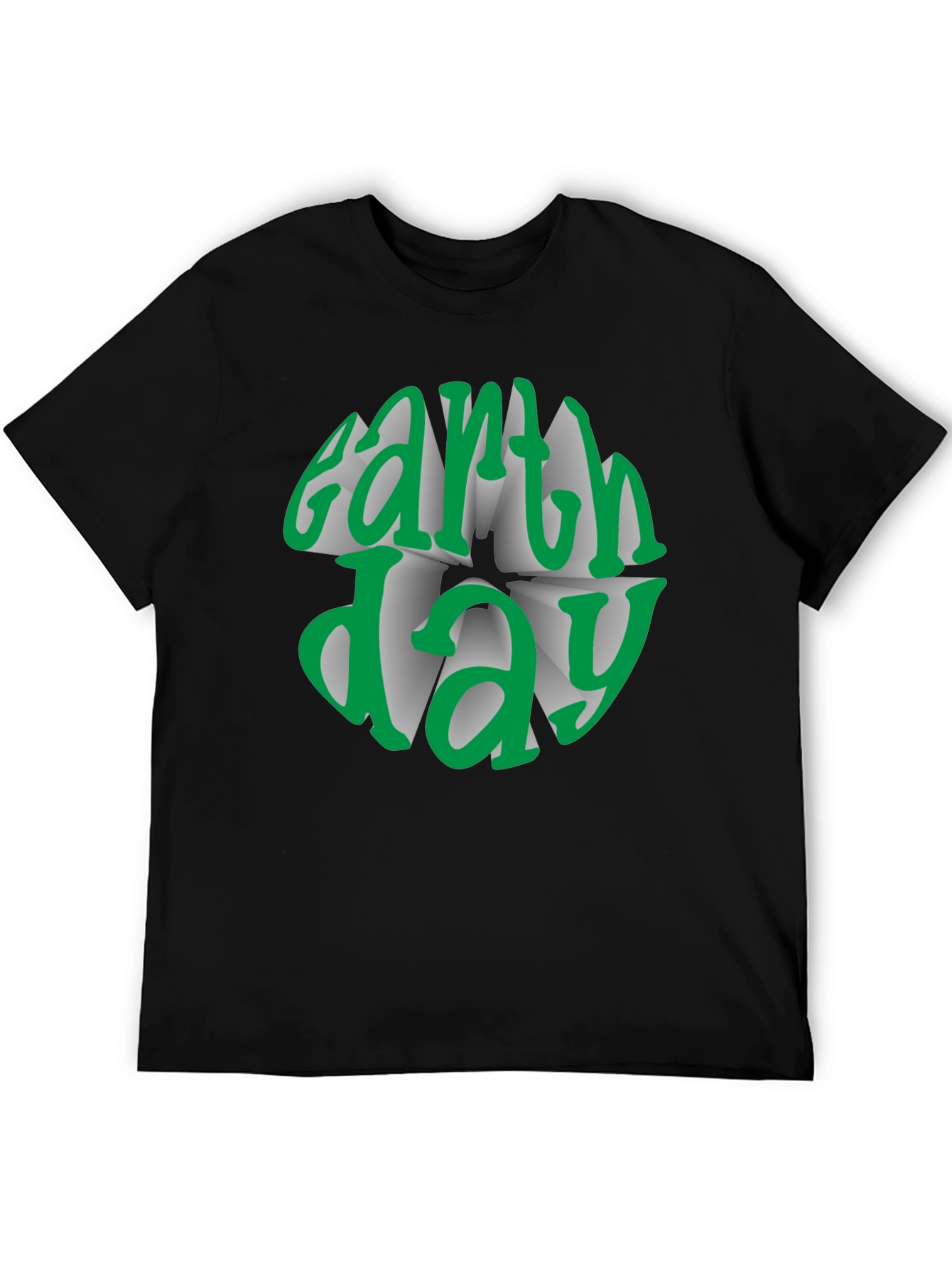 Black Earth Day Graphic Tee - Black Cotton T-Shirt view 5
