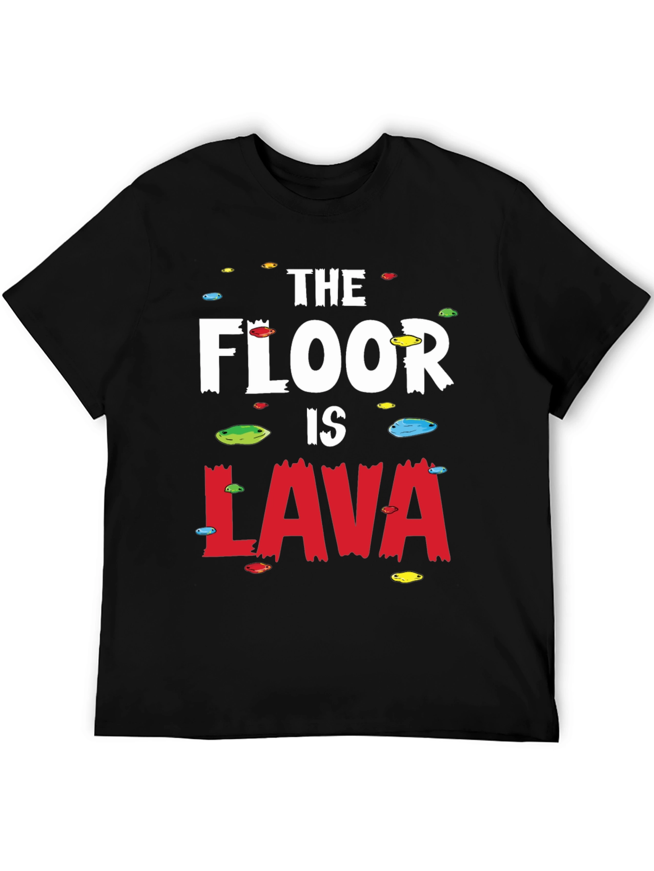 Black The Floor Is Lava Black Graphic Tee view 5