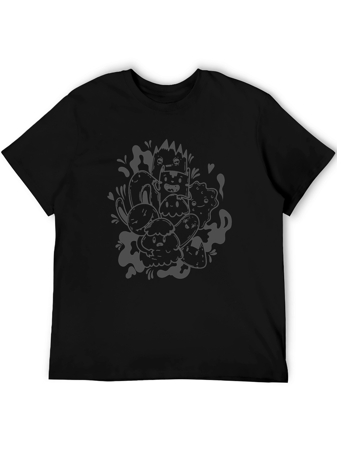 Black Fun Doodle Art Black T-Shirt view 5