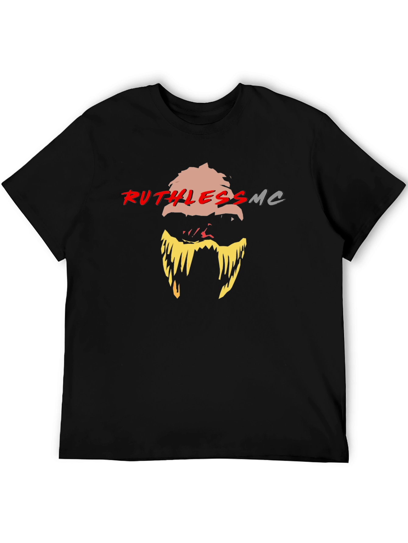 Black Ruthless MC Graphic Print Black T-Shirt view 5