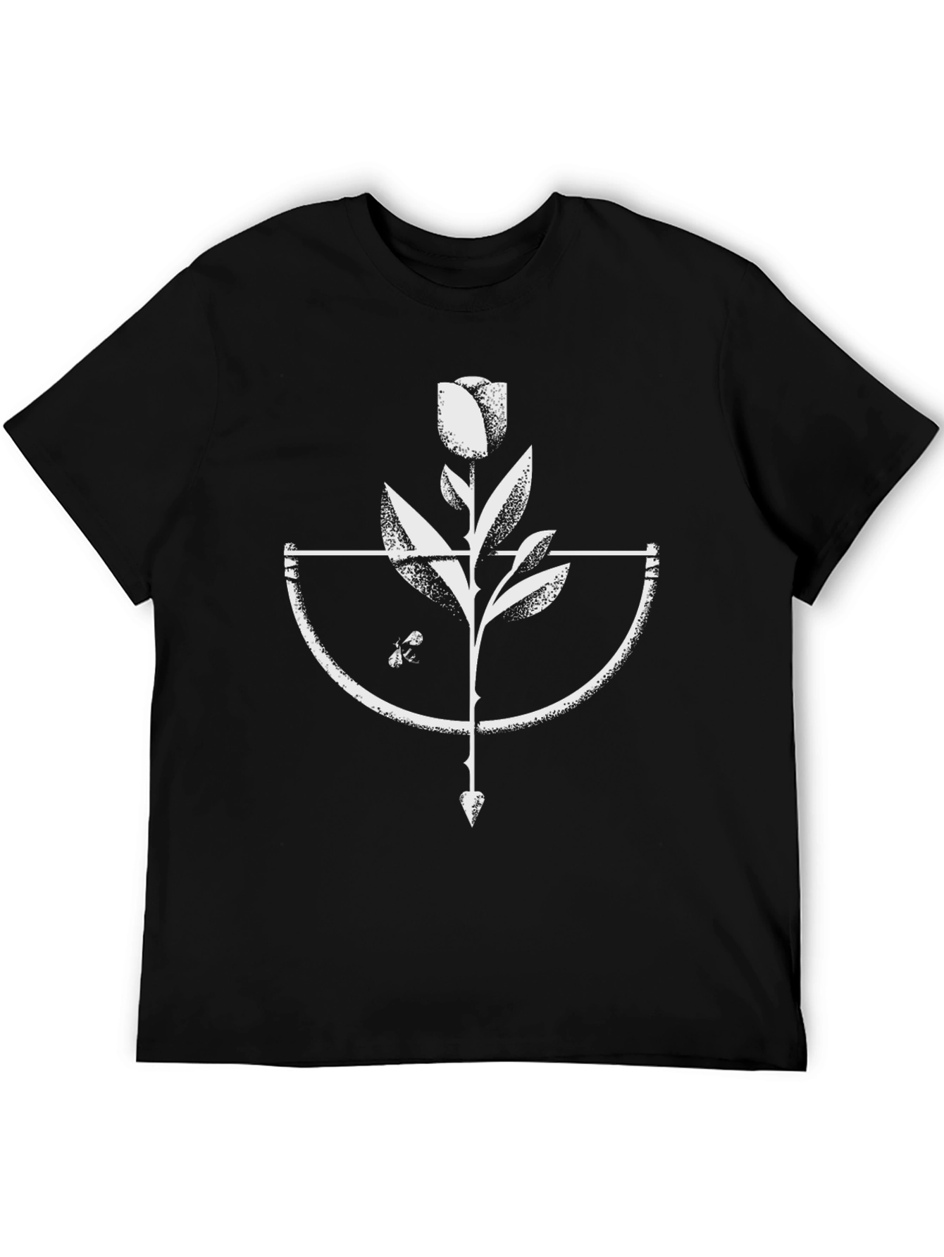 Black Rose & Arrow Graphic T-Shirt - Unique Design view 5